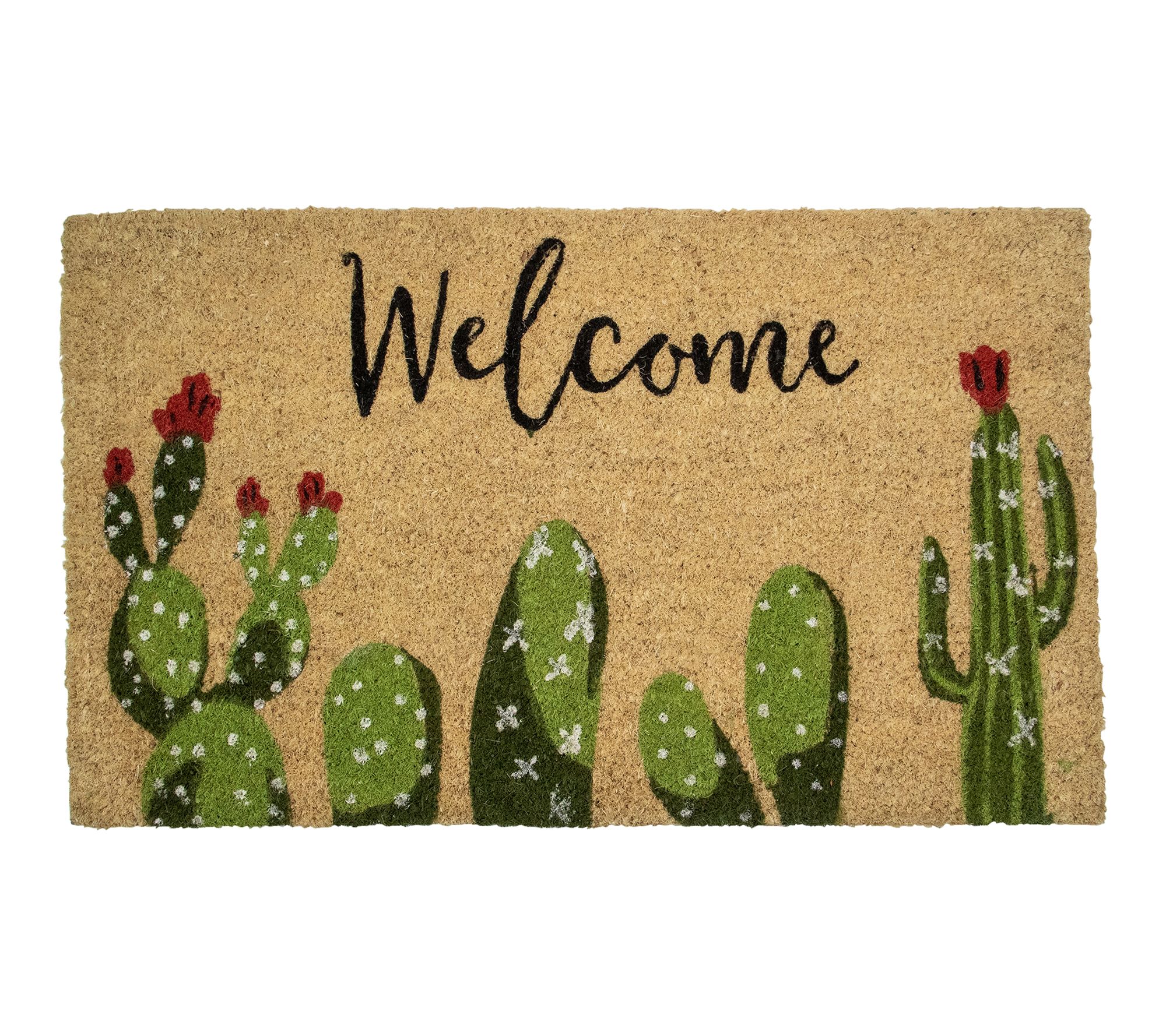 Northlight Natural Coir Cactus "Welcome"  Doormat 18" x 30"