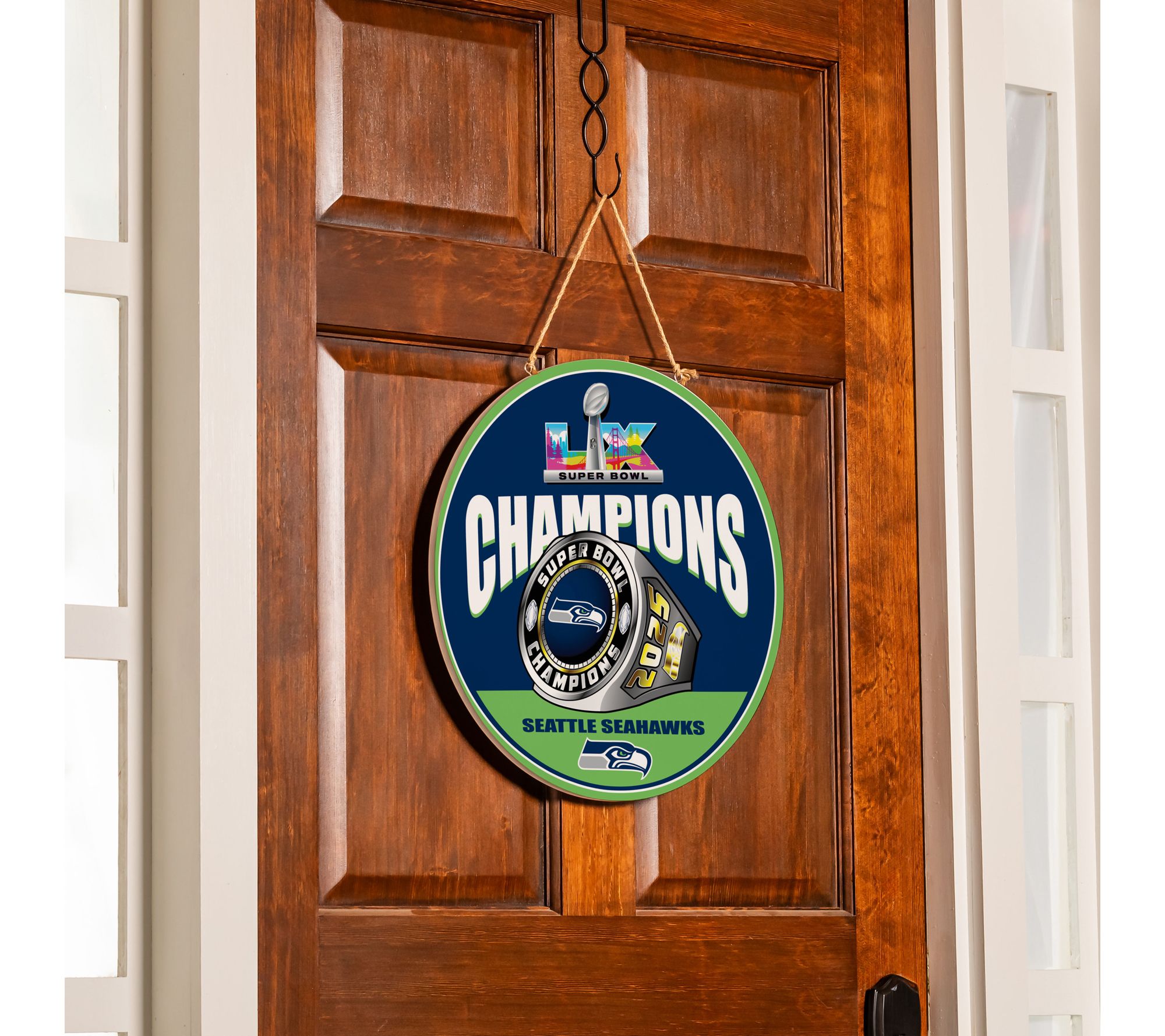 Evergreen Seattle Seahawks Superbowl 60 HangingDoor Decor