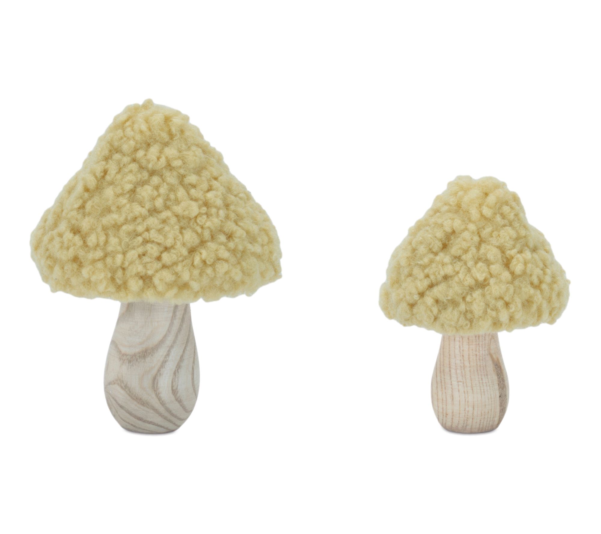Melrose International Wood & Fabric Mushroom (Set of 2)