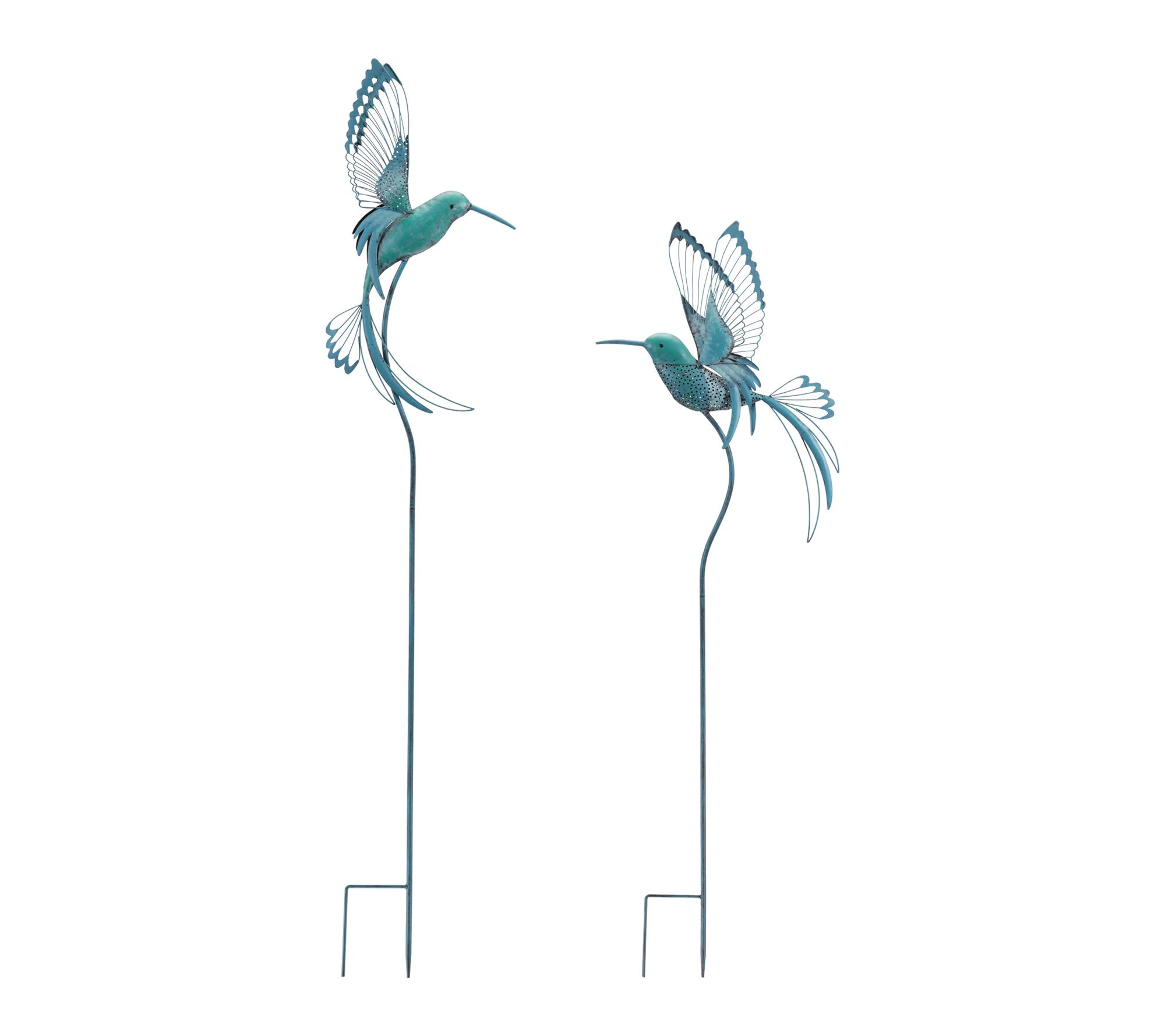 Melrose International Metal Hummingbird GardenStake Set