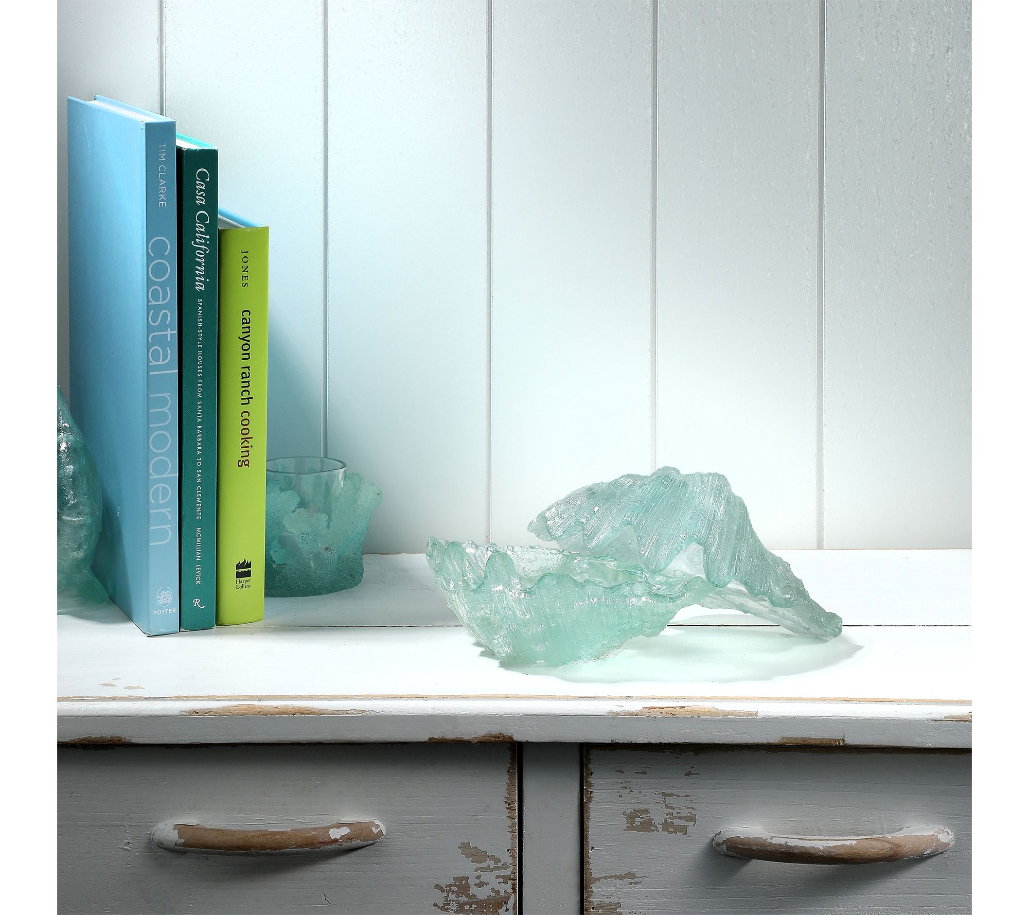 7.5" Clear Resin Open Shell Box of 2 By Valerie