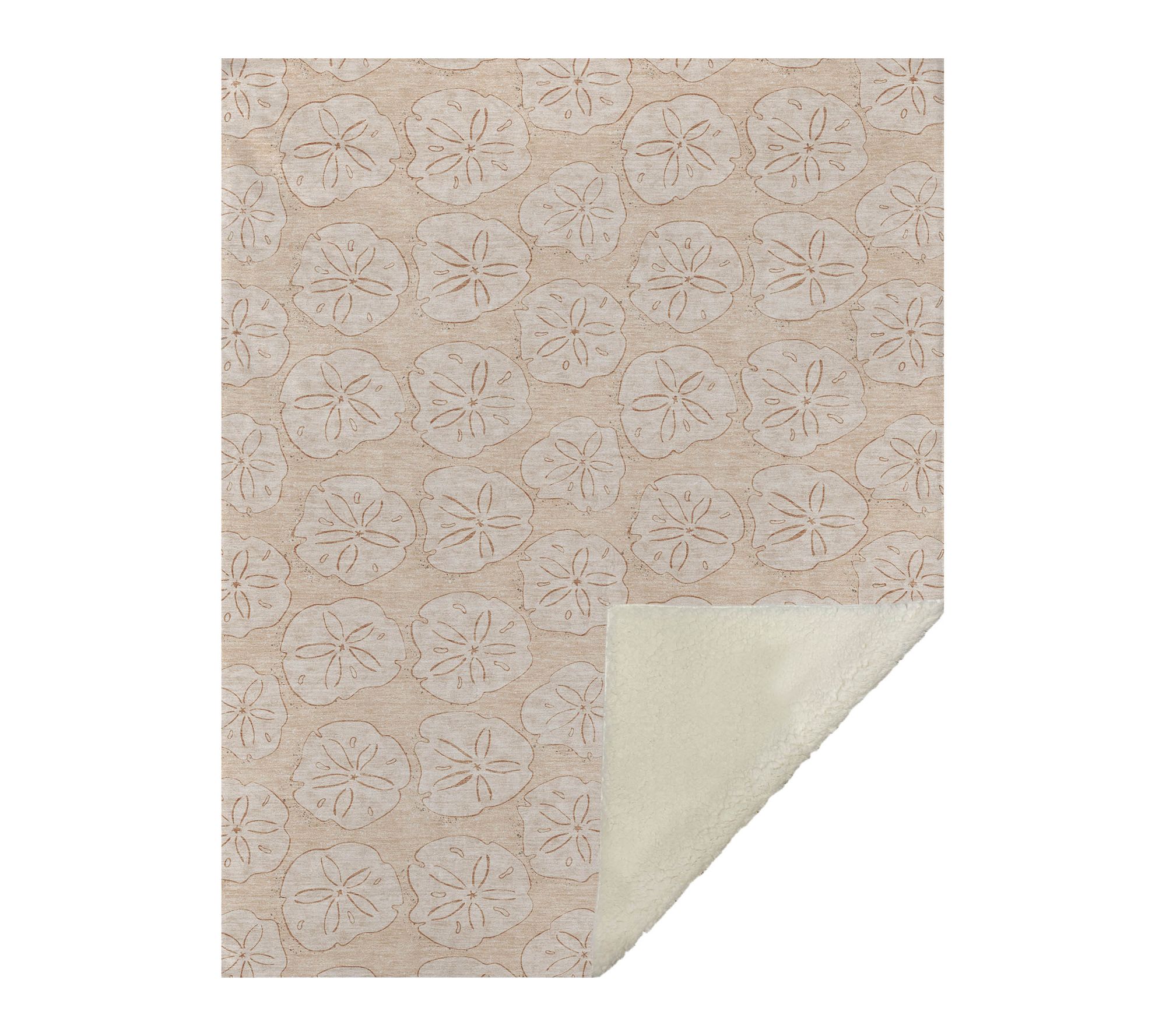 HomeRoots 50x70 Beige Sand Dollar Microfiber Plush Throw