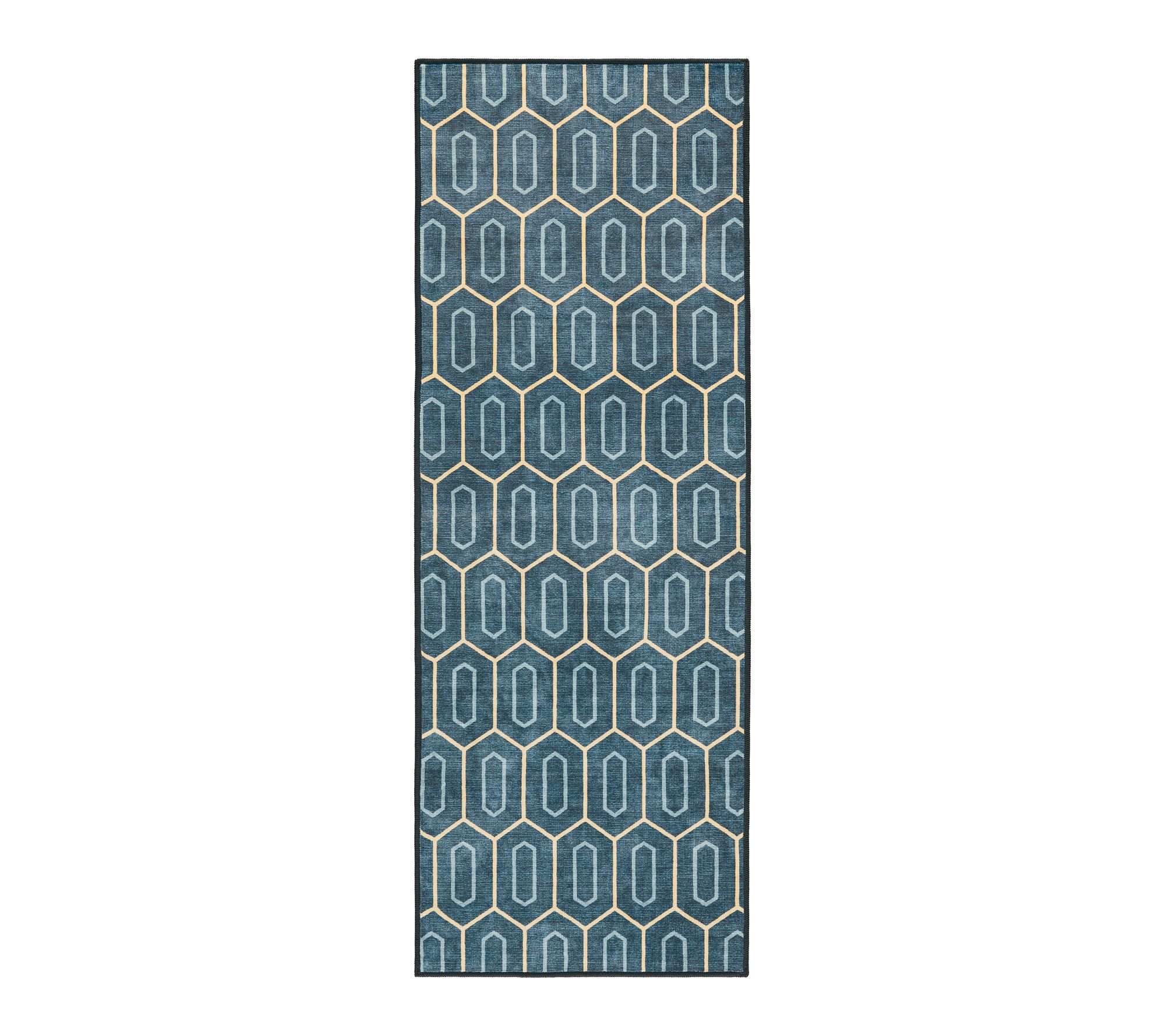 Everwash Haven Mod Geo 2x7 Washable Runner Rug