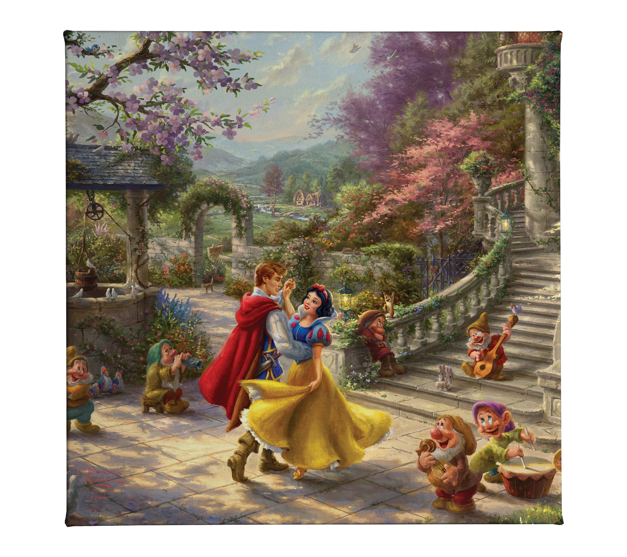 Thomas Kinkade Snow White Dancing 14x14 GalleryWrap