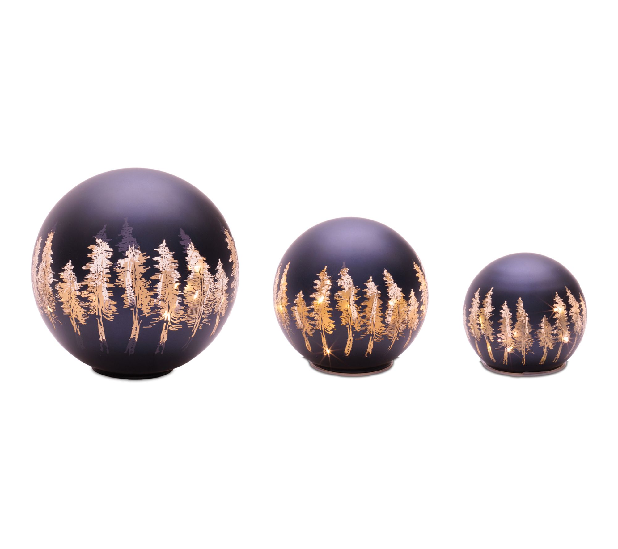 Melrose LED Frosted Pine Tree Globe (Set of 2)