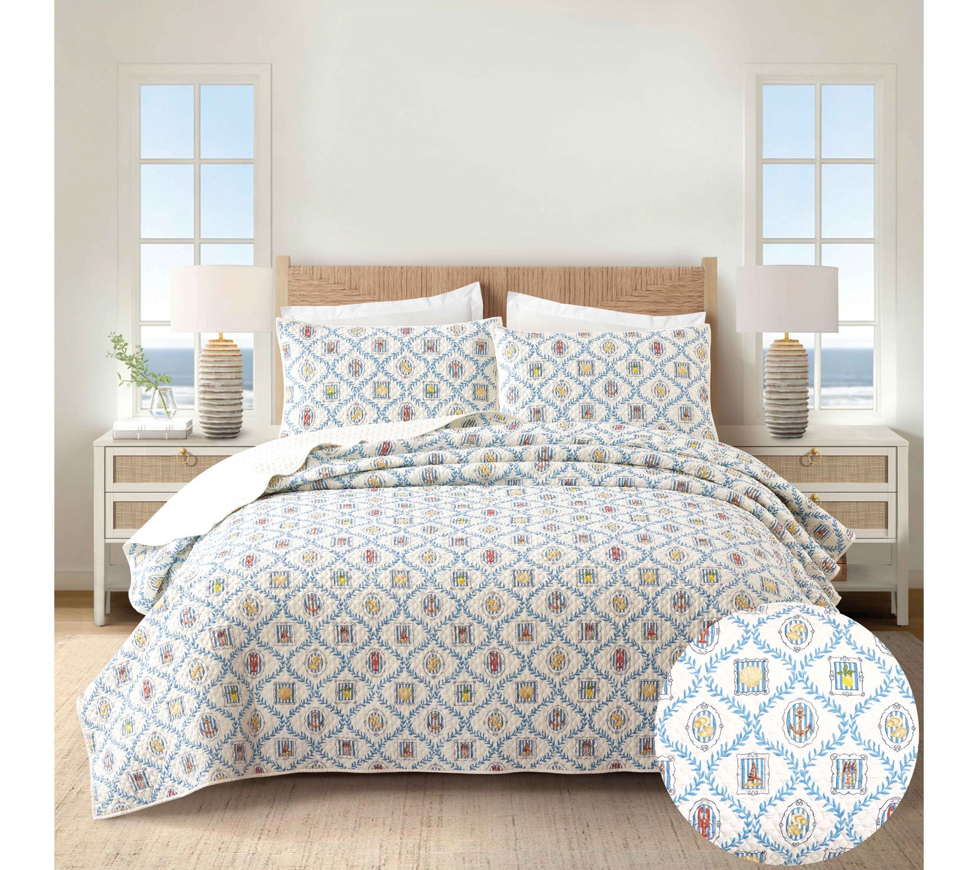 Modern Heirloom Coastal Tides 2 Pc Twin/Twin XL Quilt Set