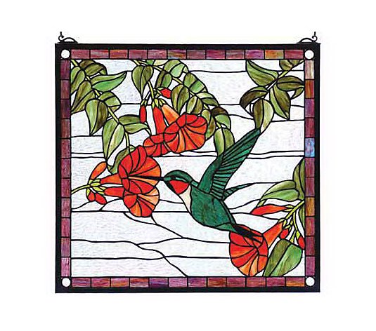 Tiffany Style Sweet Hummingbird Window Panel