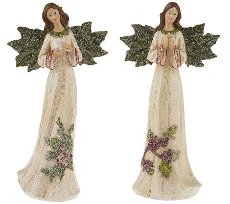 Set of 2 Holly Wing Angels by Valerie - Page 1 — QVC.com