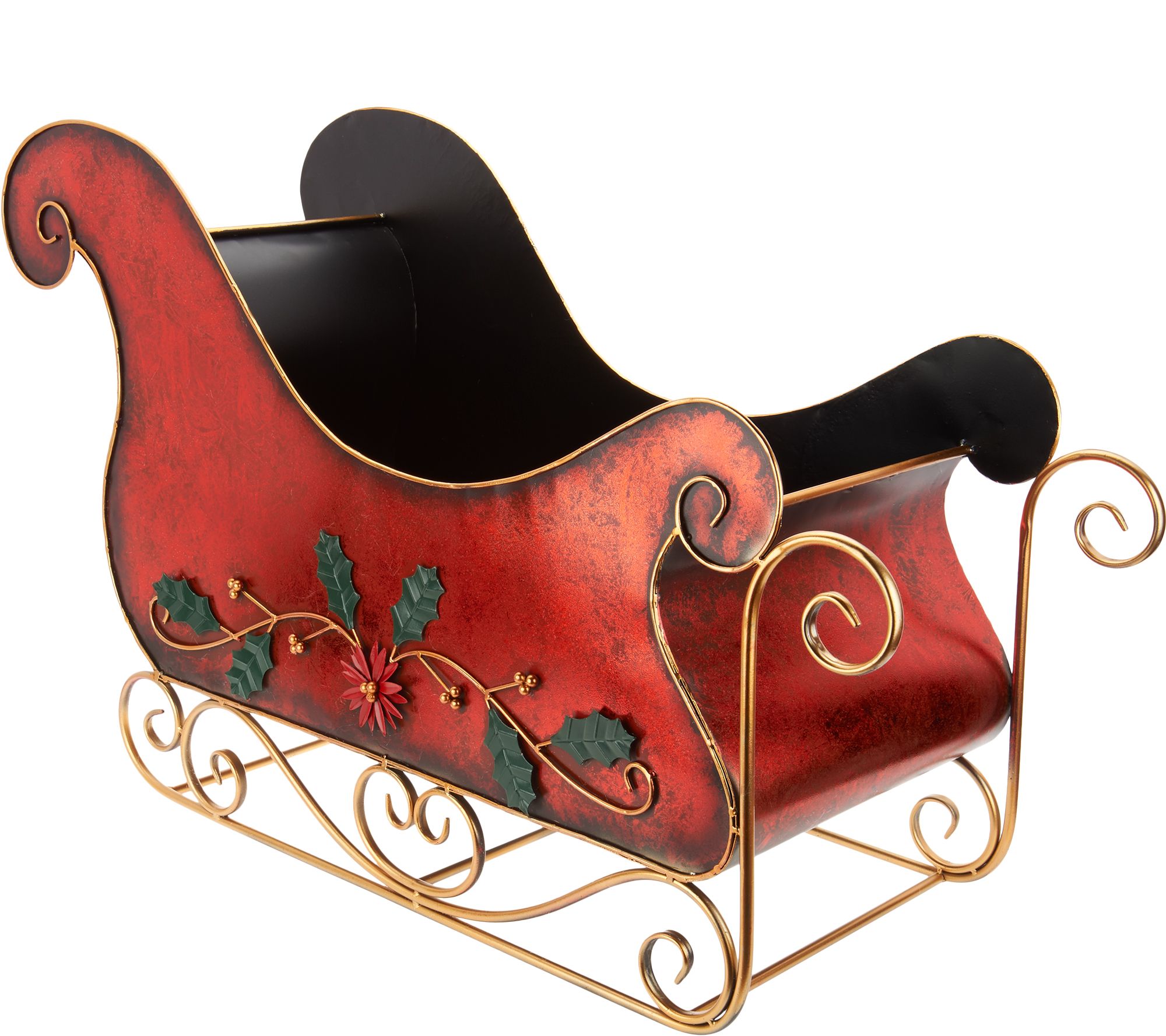 Oversized Decorative Metal Red Sleigh by Valerie