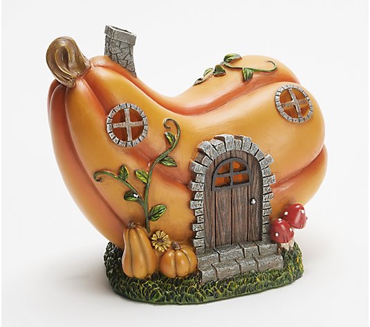 7" Illuminated Gourd Cottage by Valerie