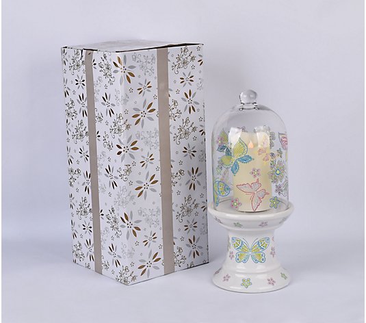 Temp-tations Spring Cloche with Flameless Candle