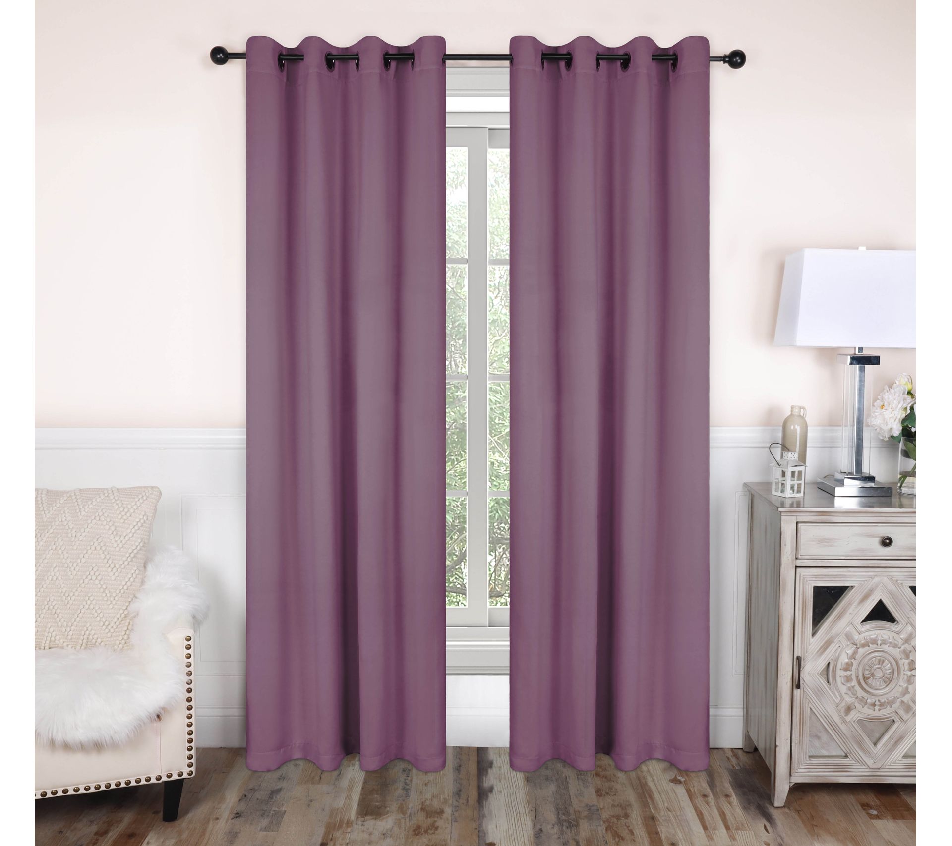 Superior Solid Insulated Blackout Grommet Curtans, 52" x 108"