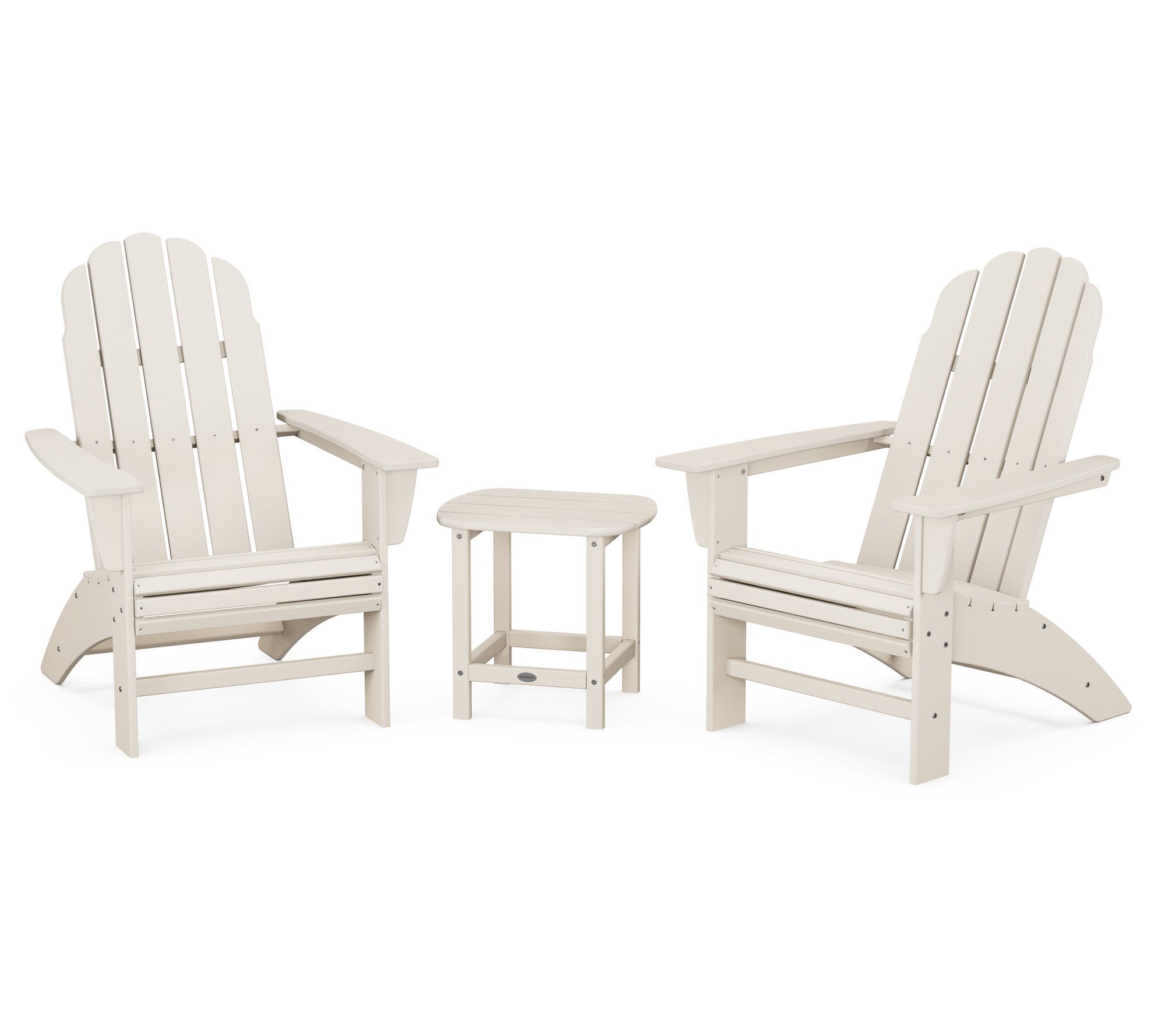 Polywood Vineyard 3-Piece Adirondack Set & 18"ide Table
