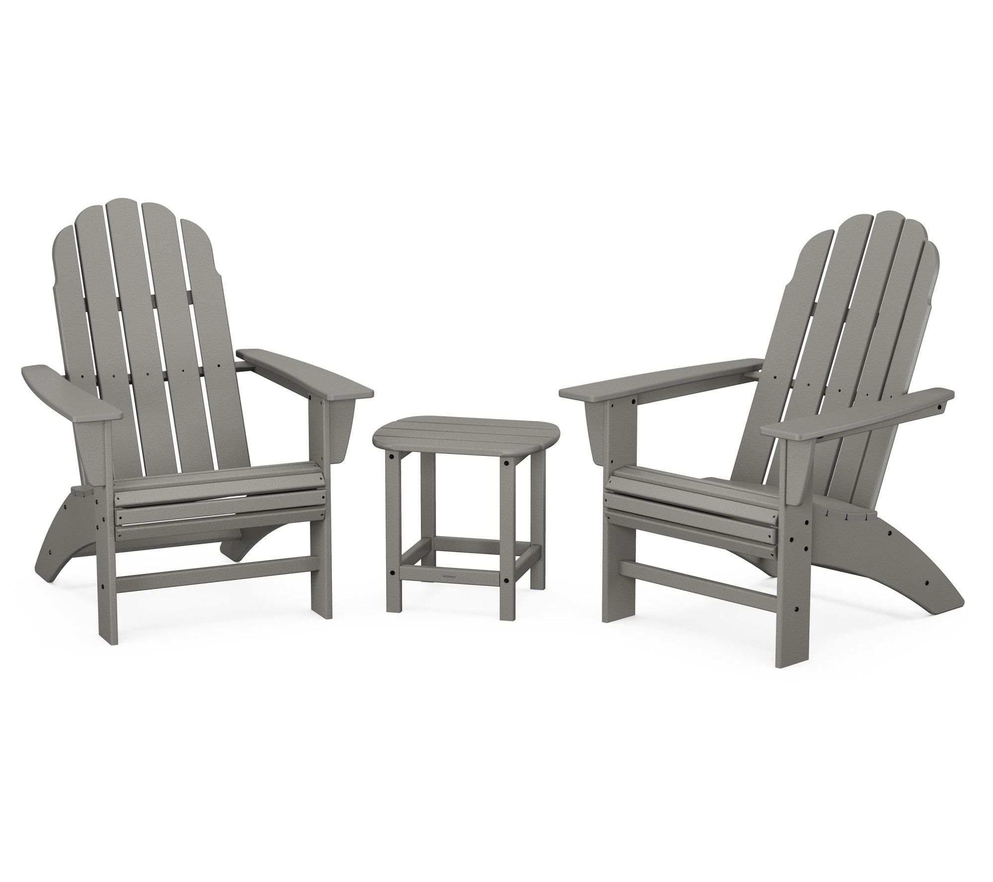 Polywood Vineyard 3-Piece Adirondack Set & 18"ide Table