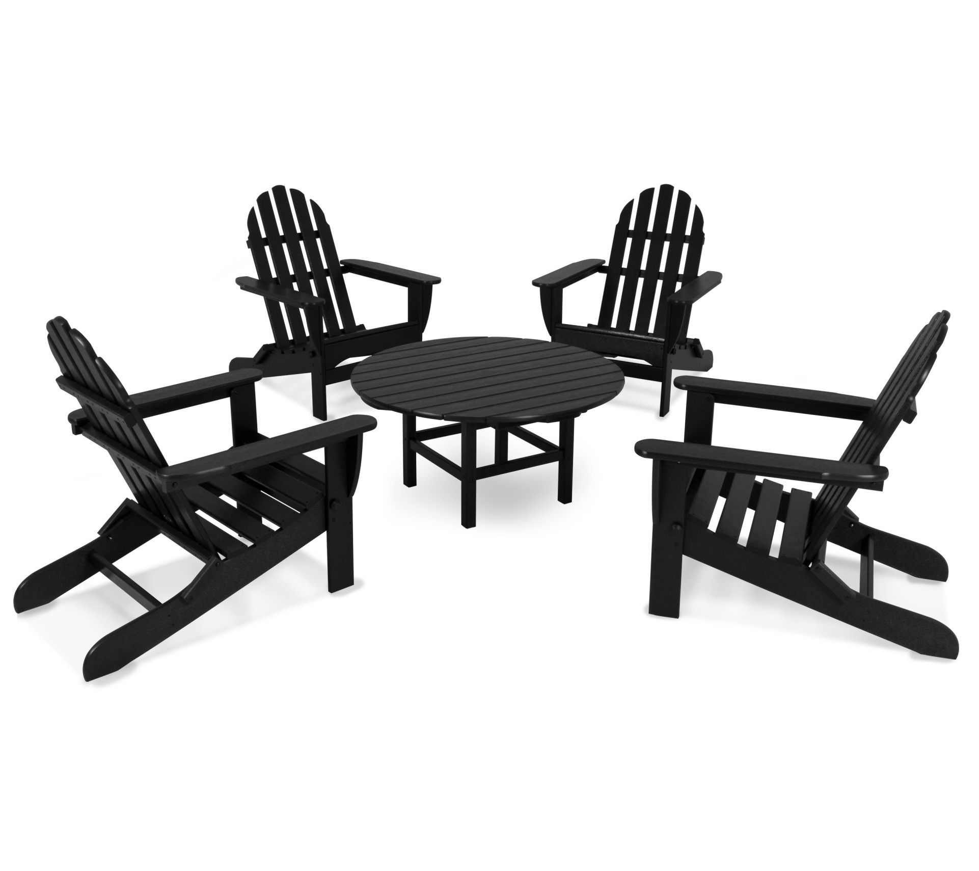 Polywood Classic Folding Adirondack 5-Piece Conversation Group