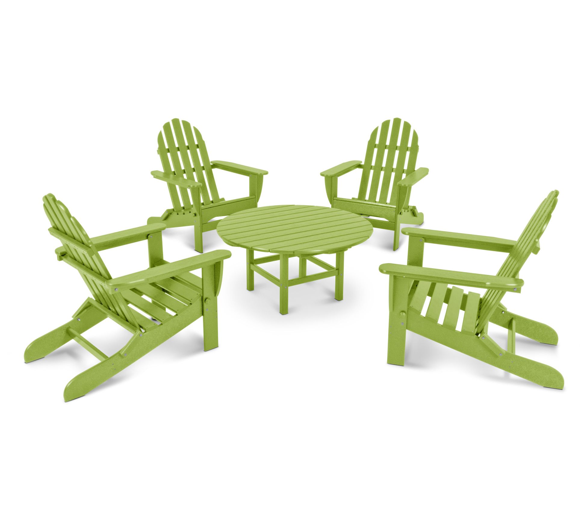 Polywood Classic Folding Adirondack 5-Piece Conversation Group
