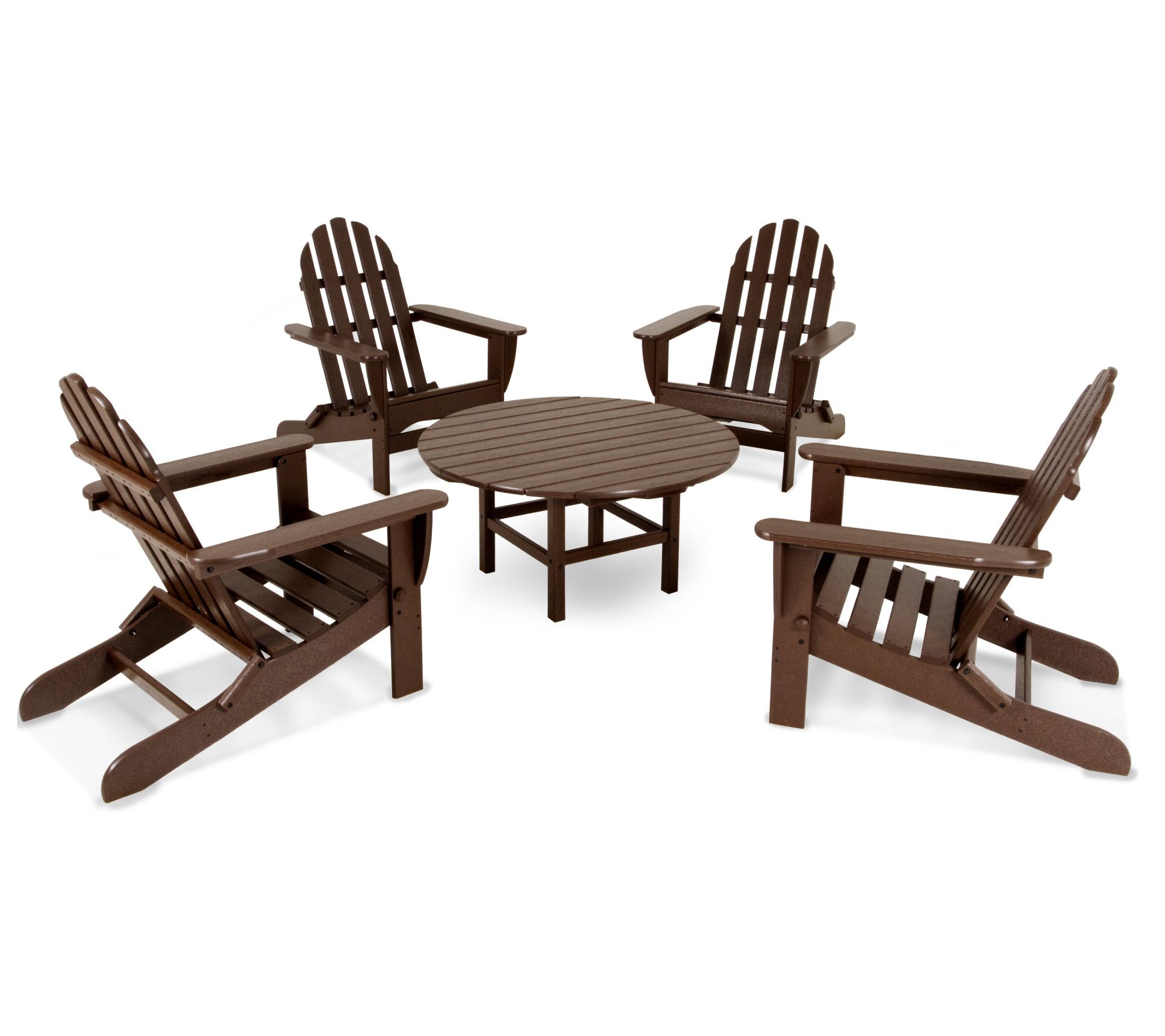 Polywood Classic Folding Adirondack 5-Piece Conversation Group