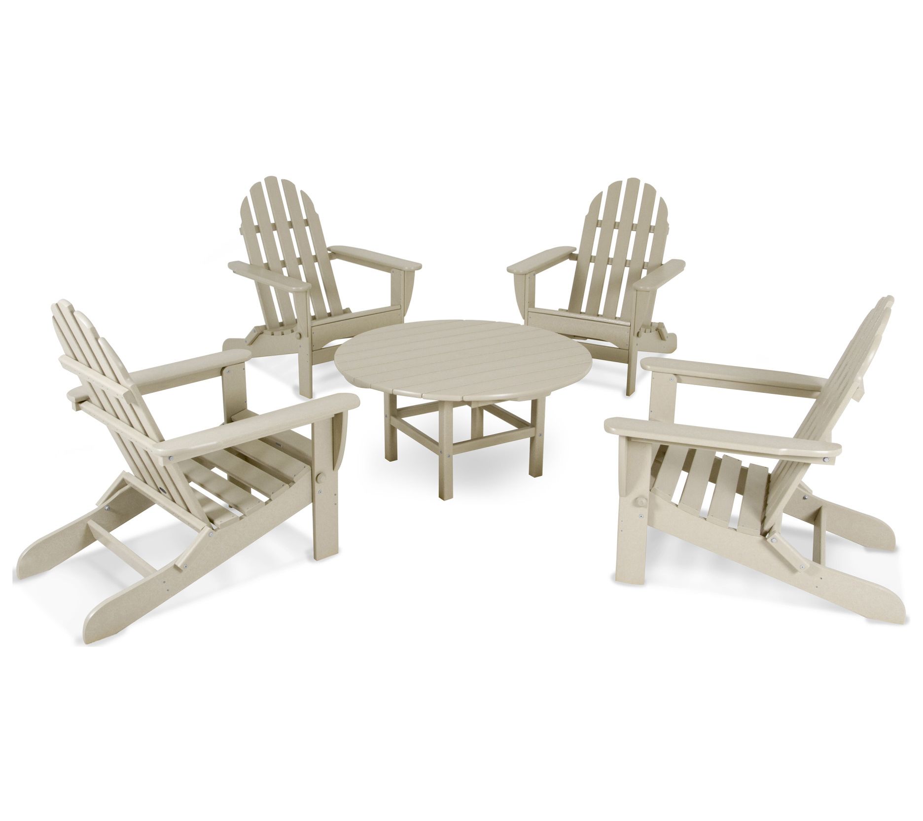 Polywood Classic Folding Adirondack 5-Piece Conversation Group