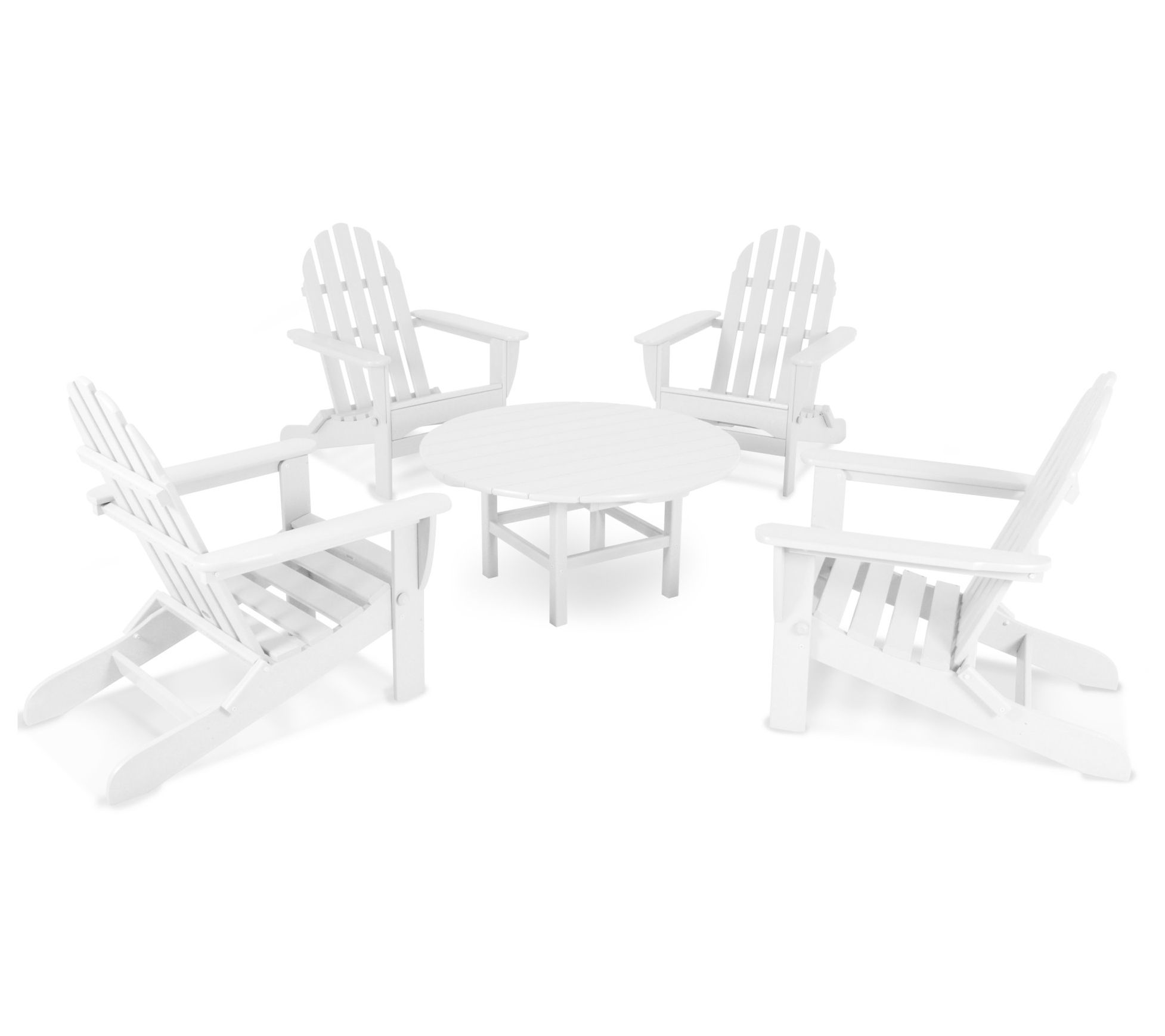 Polywood Classic Folding Adirondack 5-Piece Conversation Group