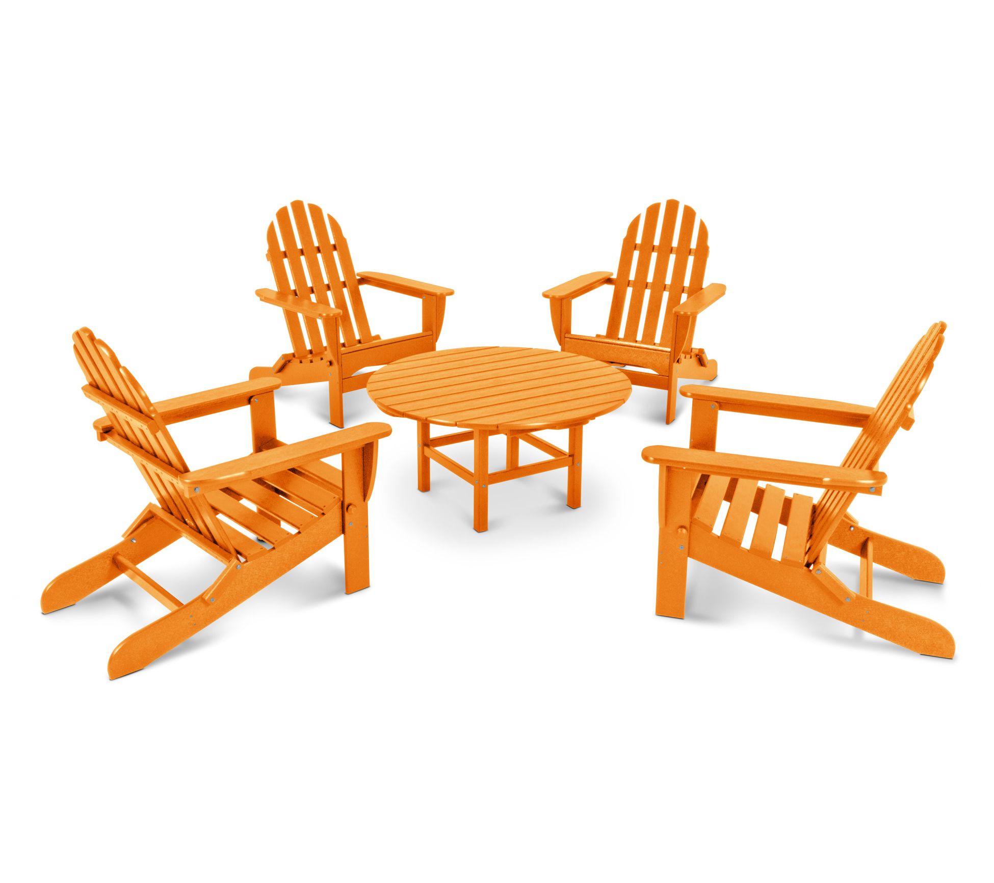Polywood Classic Folding Adirondack 5-Piece Conversation Group