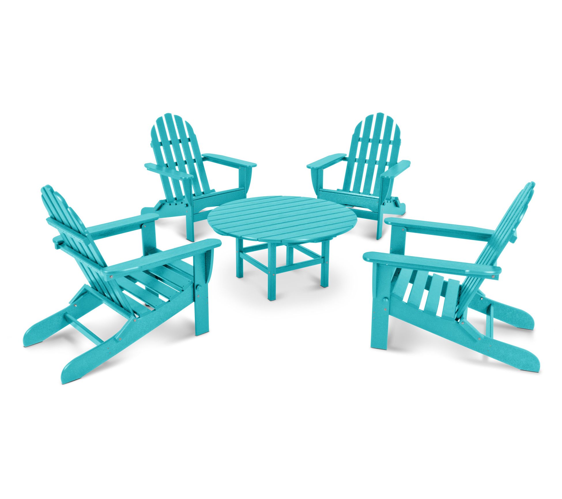 Polywood Classic Folding Adirondack 5-Piece Conversation Group