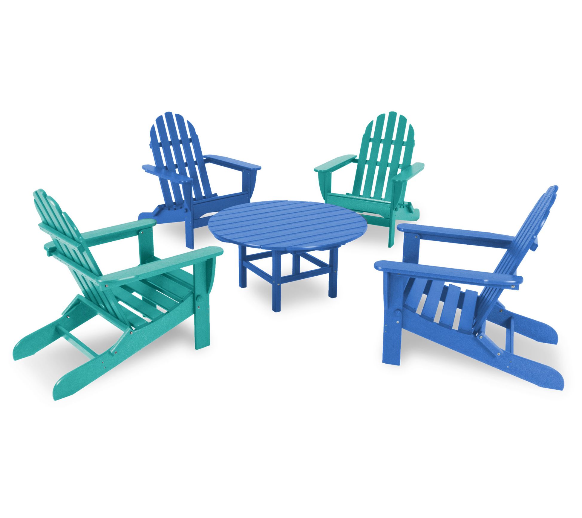 Polywood Classic Folding Adirondack 5-Piece Conversation Group