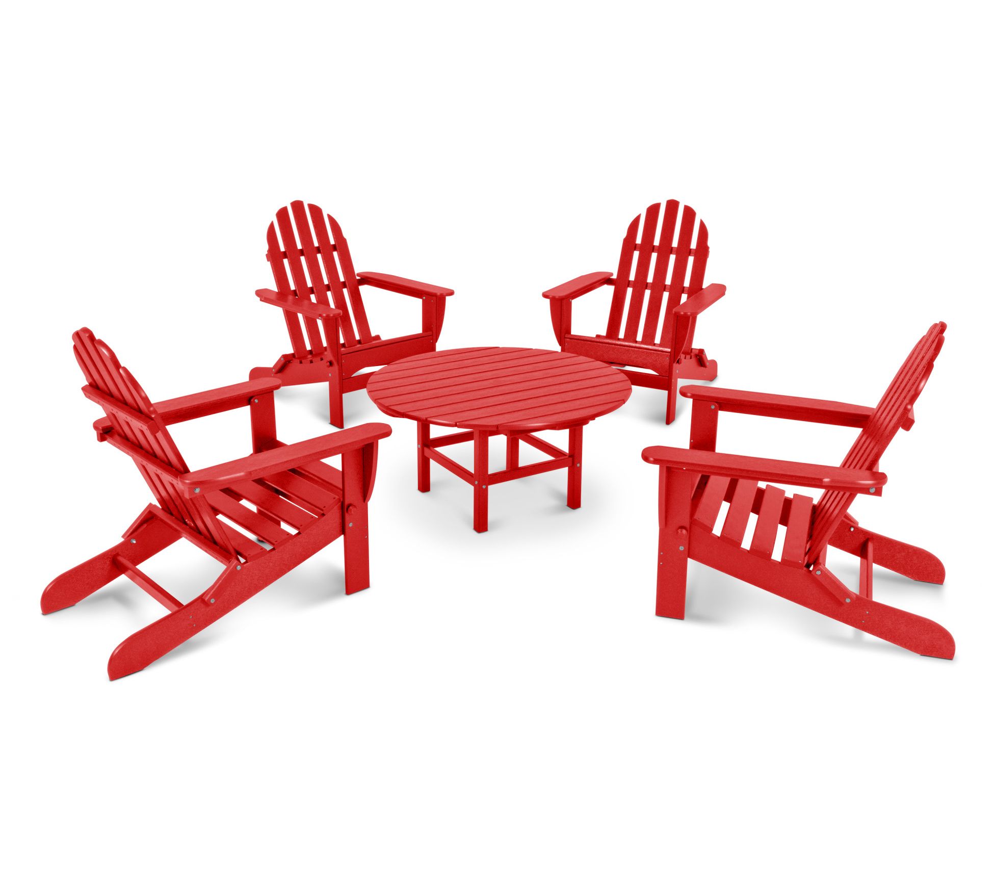 Polywood Classic Folding Adirondack 5-Piece Conversation Group