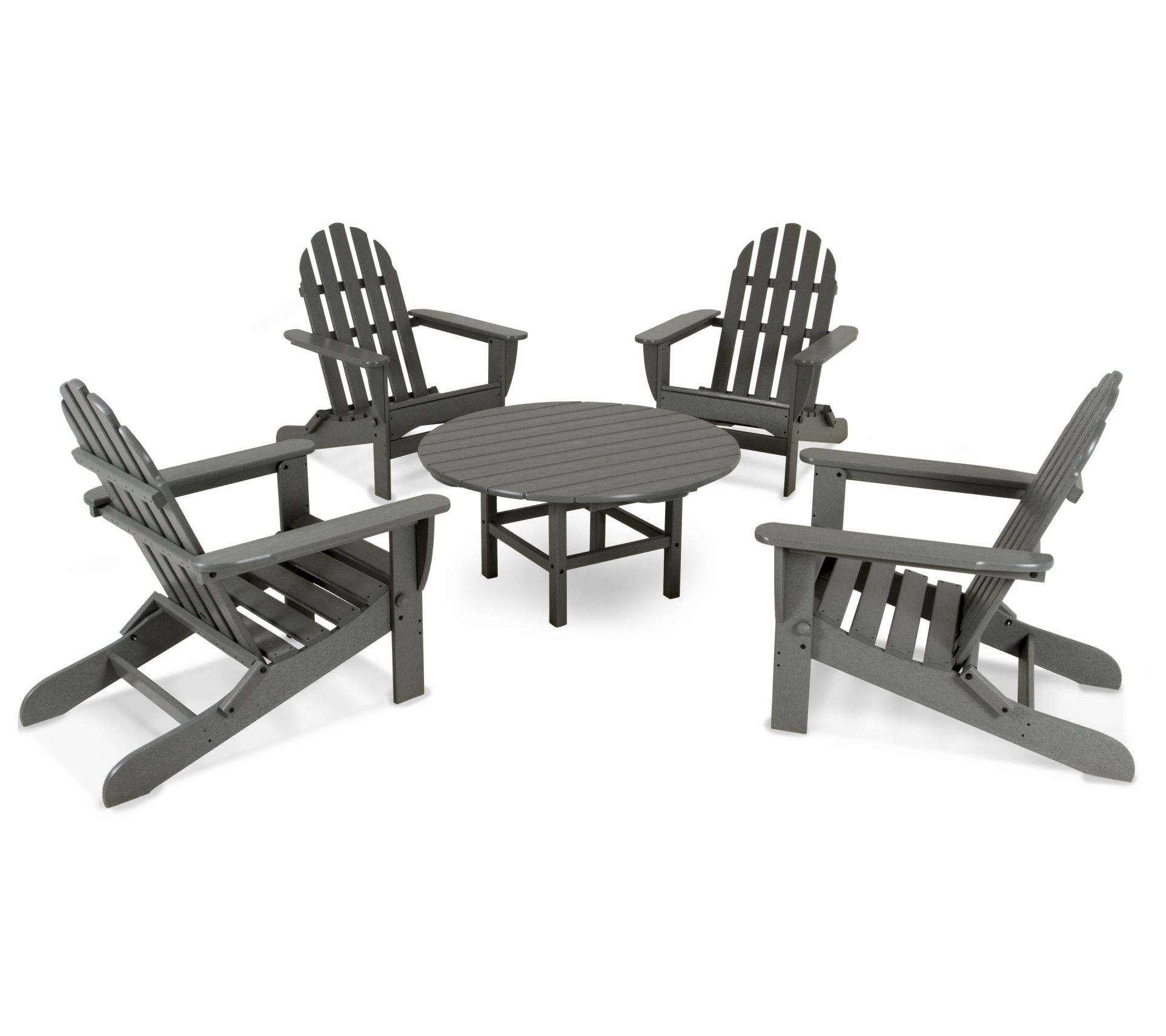Polywood Classic Folding Adirondack 5-Piece Conversation Group