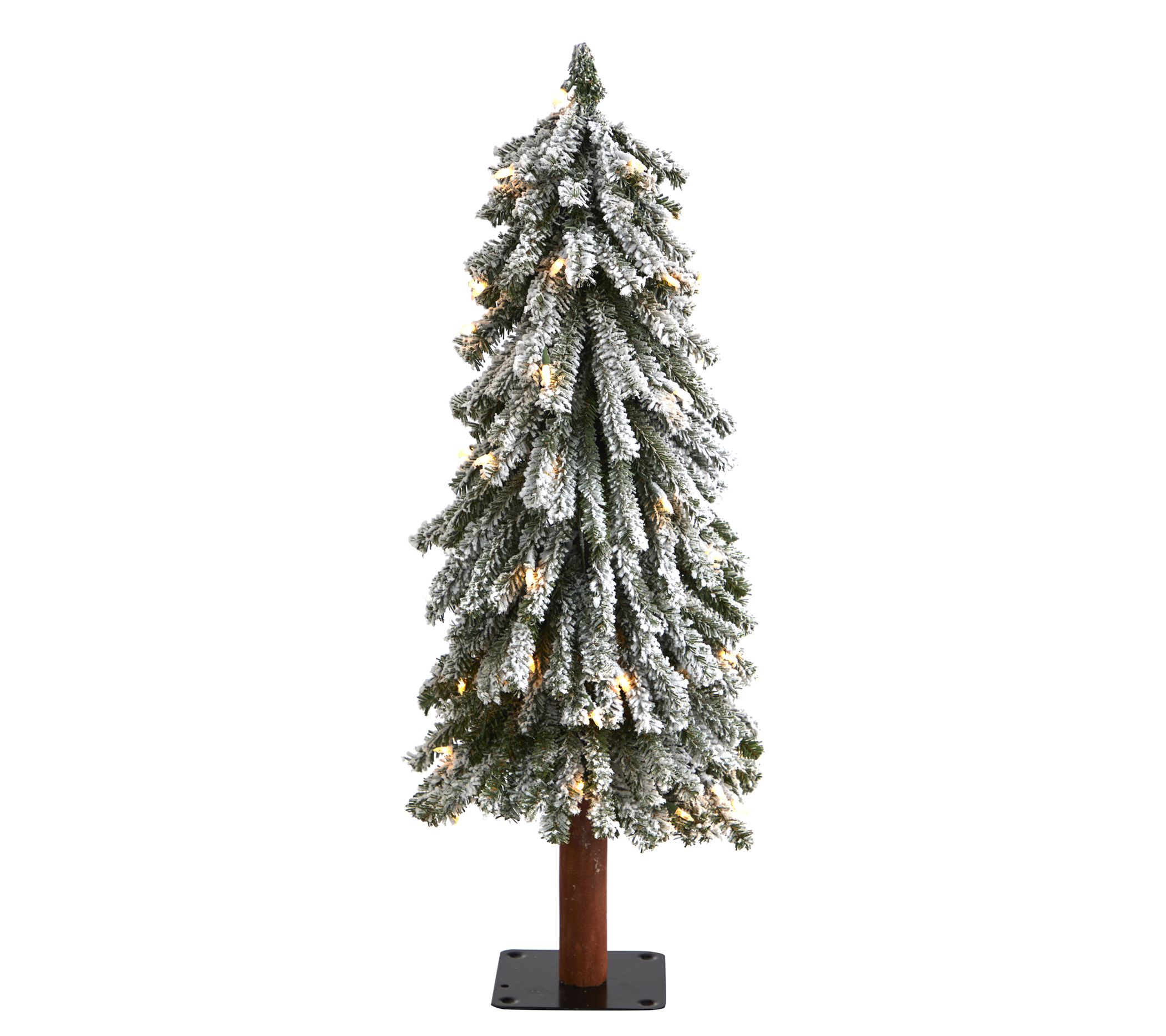 Nearly Natural 3' Flocked Grand Alpine Tree w/50 Clear