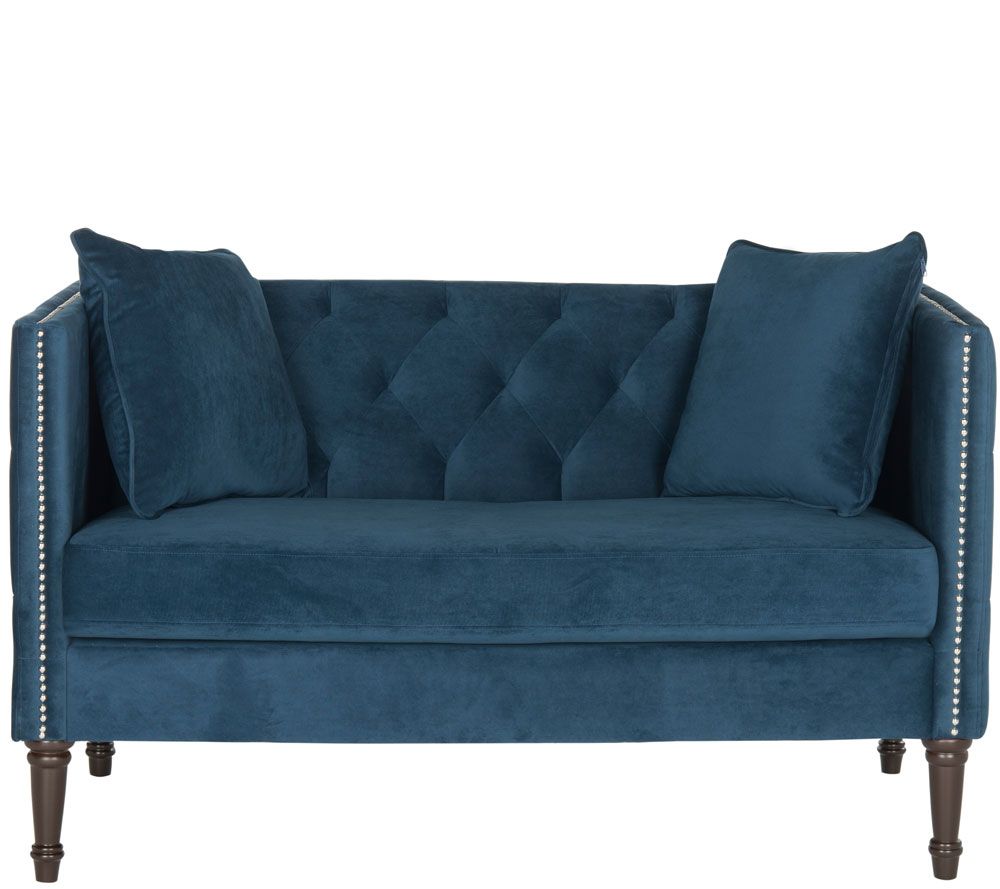 Sarah Tufted Settee with Pillows by Safavieh - QVC.com