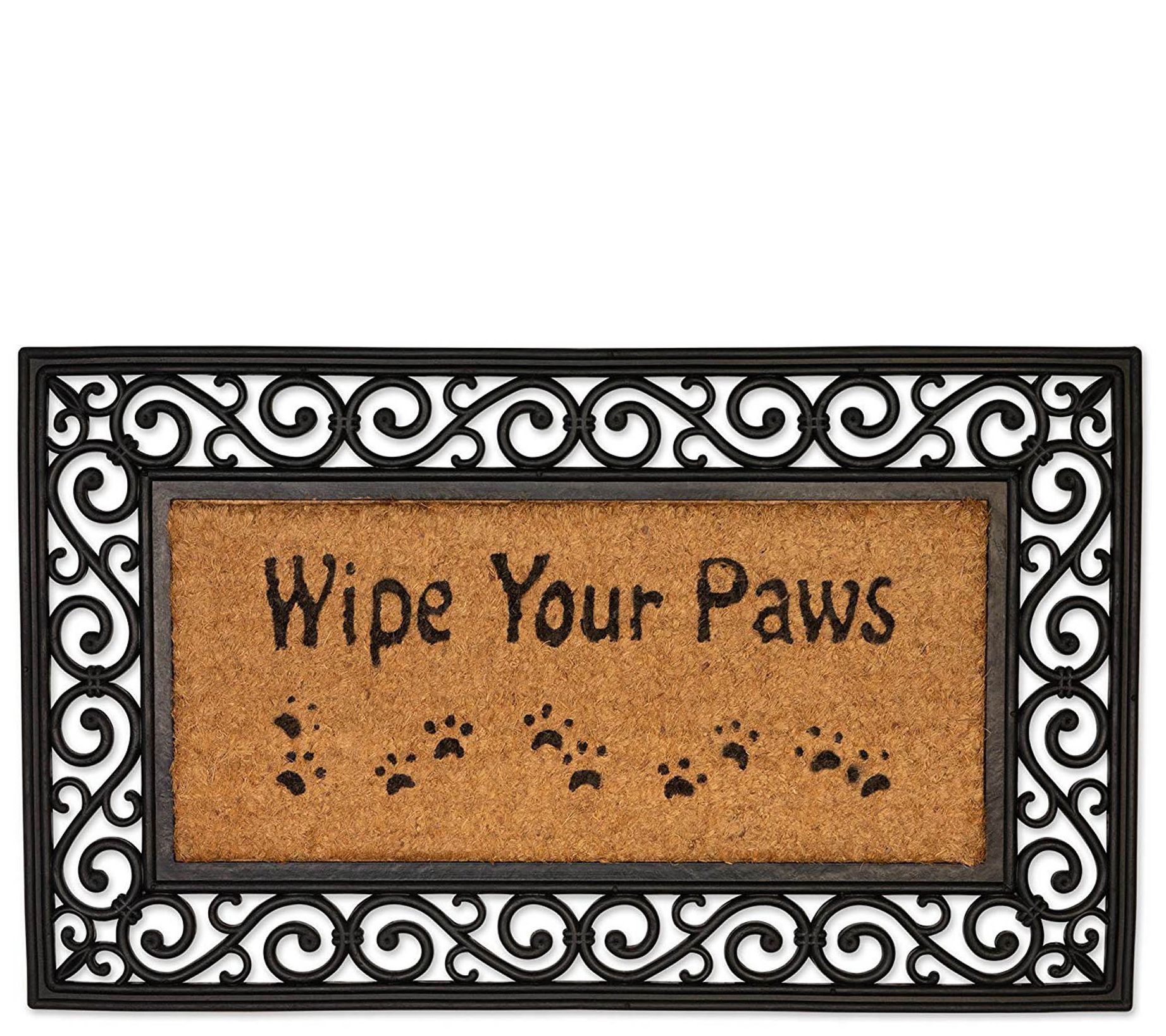 Wipe Your Paws Natural Coir And Rubber Doormat 18 X30 Qvc