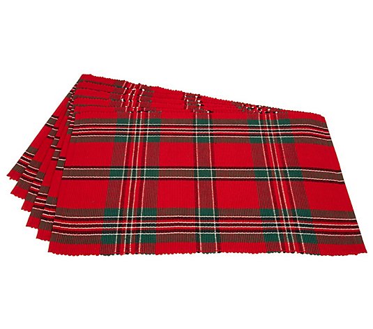 Design Imports Holiday Plaid Placemat Set of 6