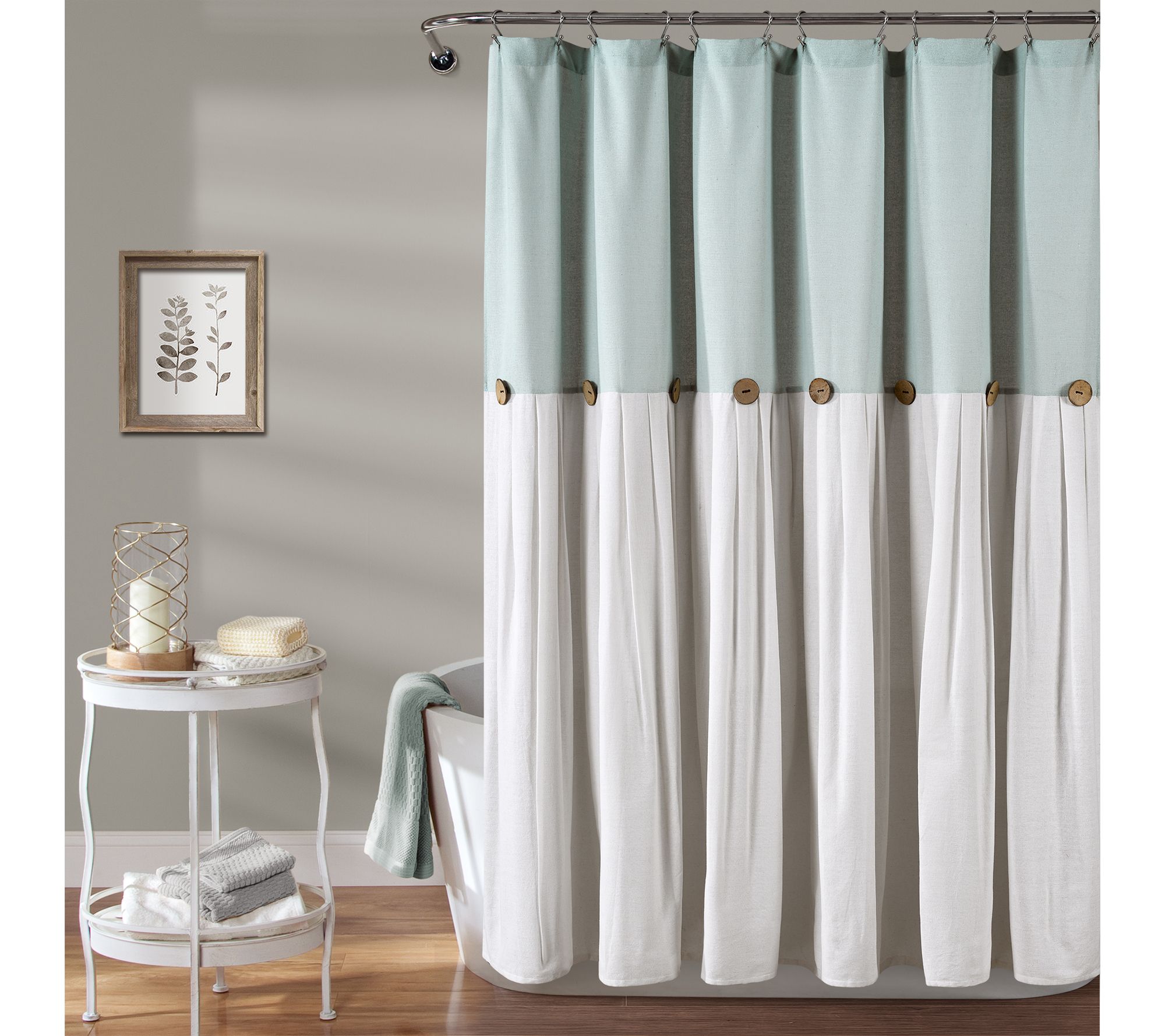 Linen Button 72" x 72" Shower Curtain by Lush Decor
