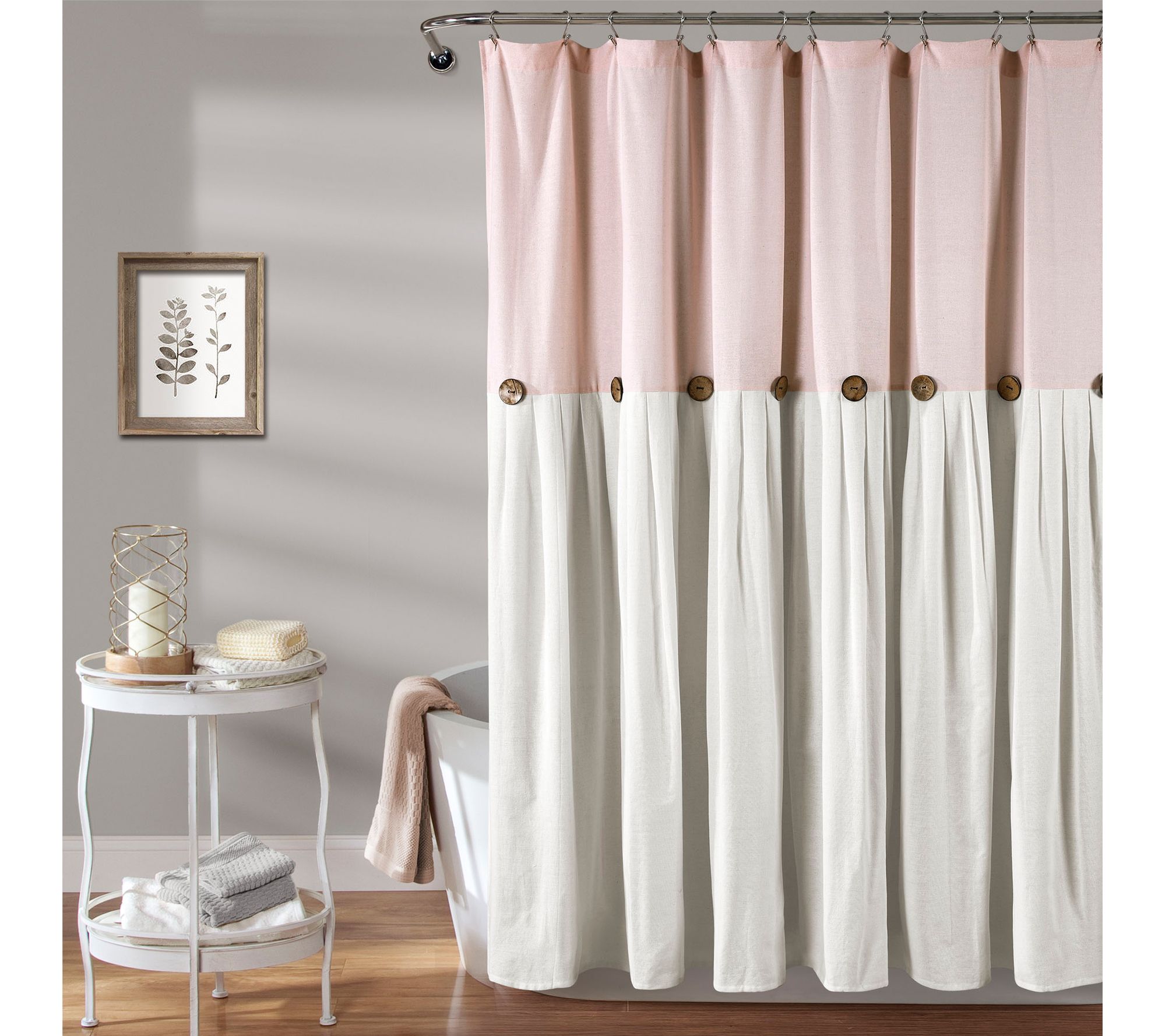 Linen Button 72" x 72" Shower Curtain by Lush Decor