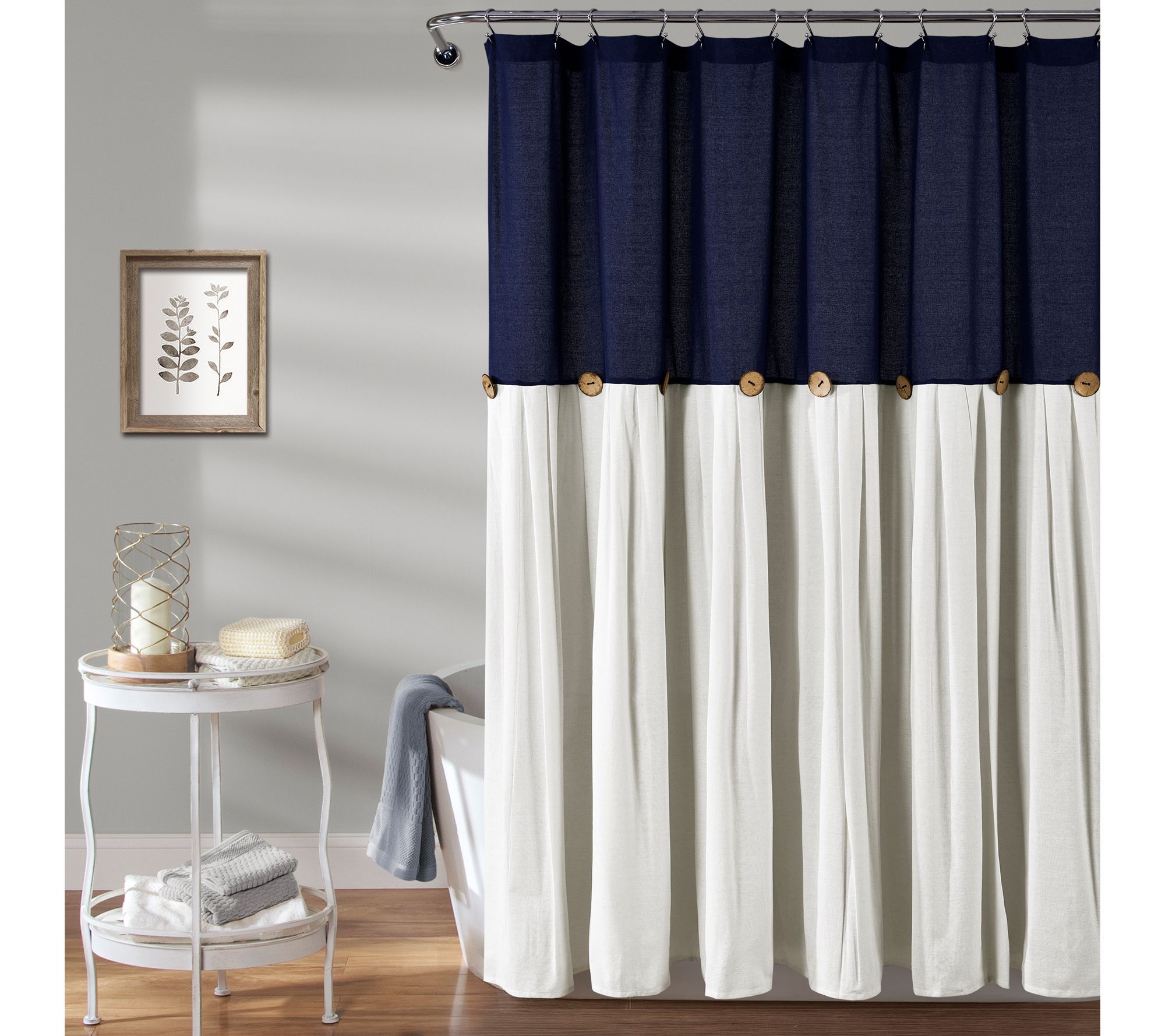 Linen Button 72" x 72" Shower Curtain by Lush Decor