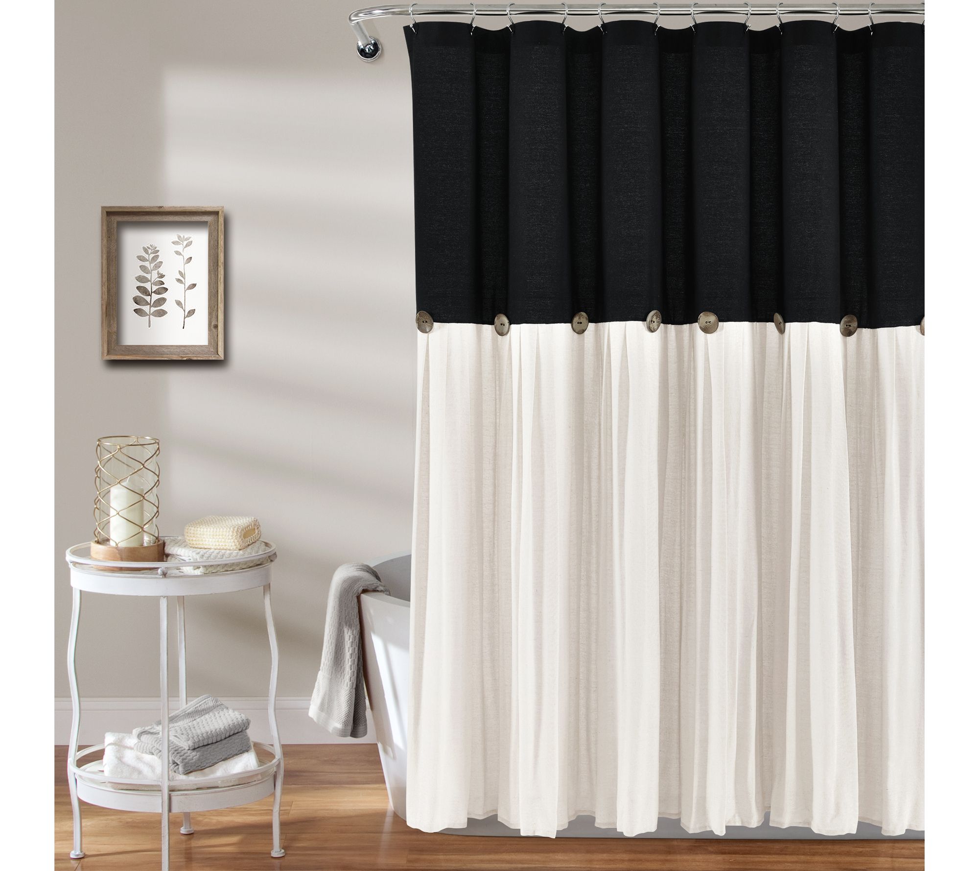 Linen Button 72" x 72" Shower Curtain by Lush Decor