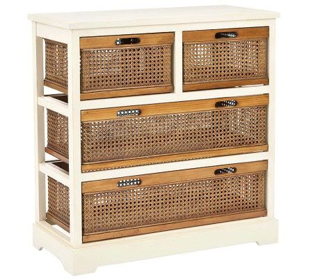 Safavieh Jackson 4 Drawer Storage Unit Whitew Cane Drawers