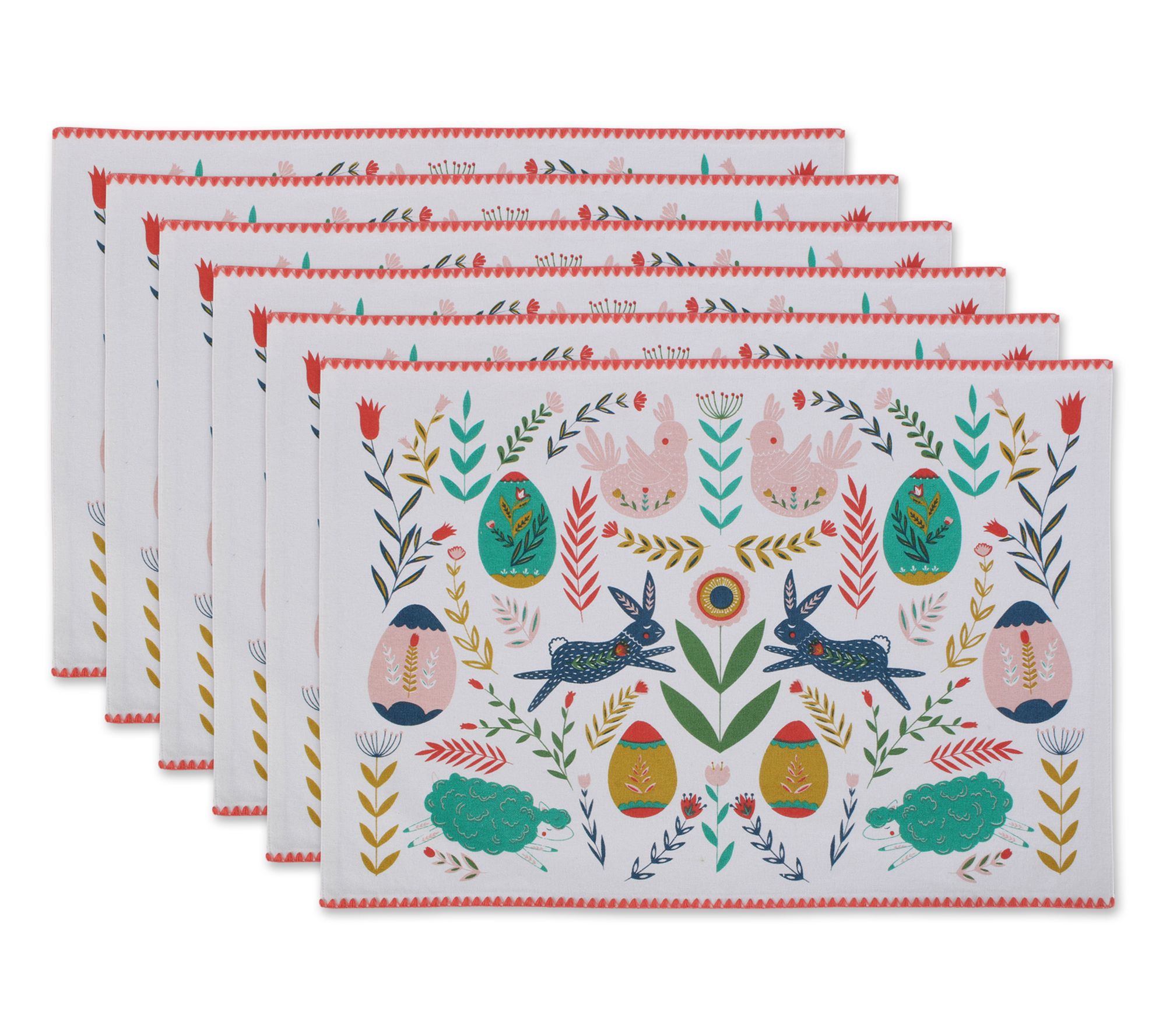 Design Imports Set of 6 Easter Folk Garden Placements