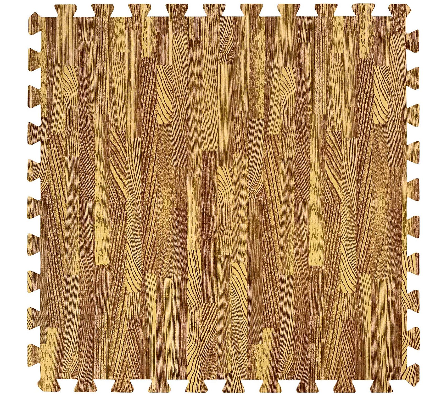 Interlocking Floor Mat -Wood Grain Print, 12-pc