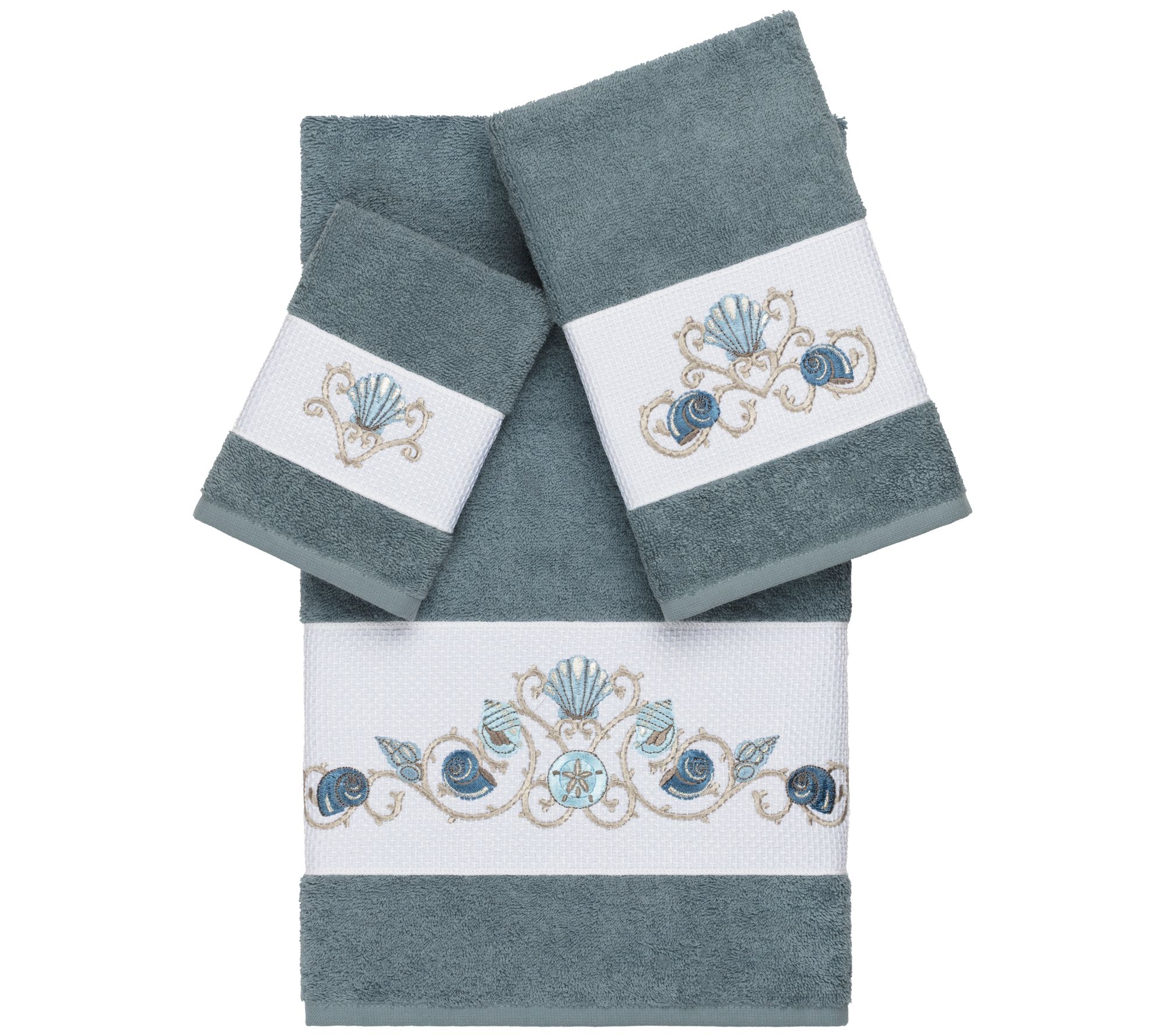 Linum Home Textiles Bella 3PC Embellished TowelSet