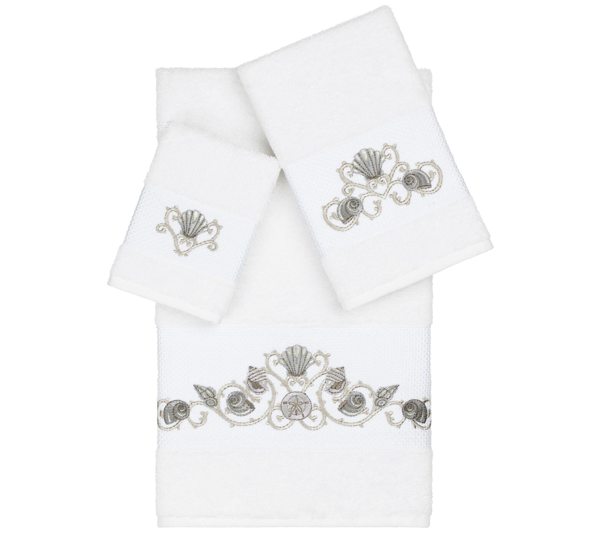 Linum Home Textiles Bella 3PC Embellished TowelSet