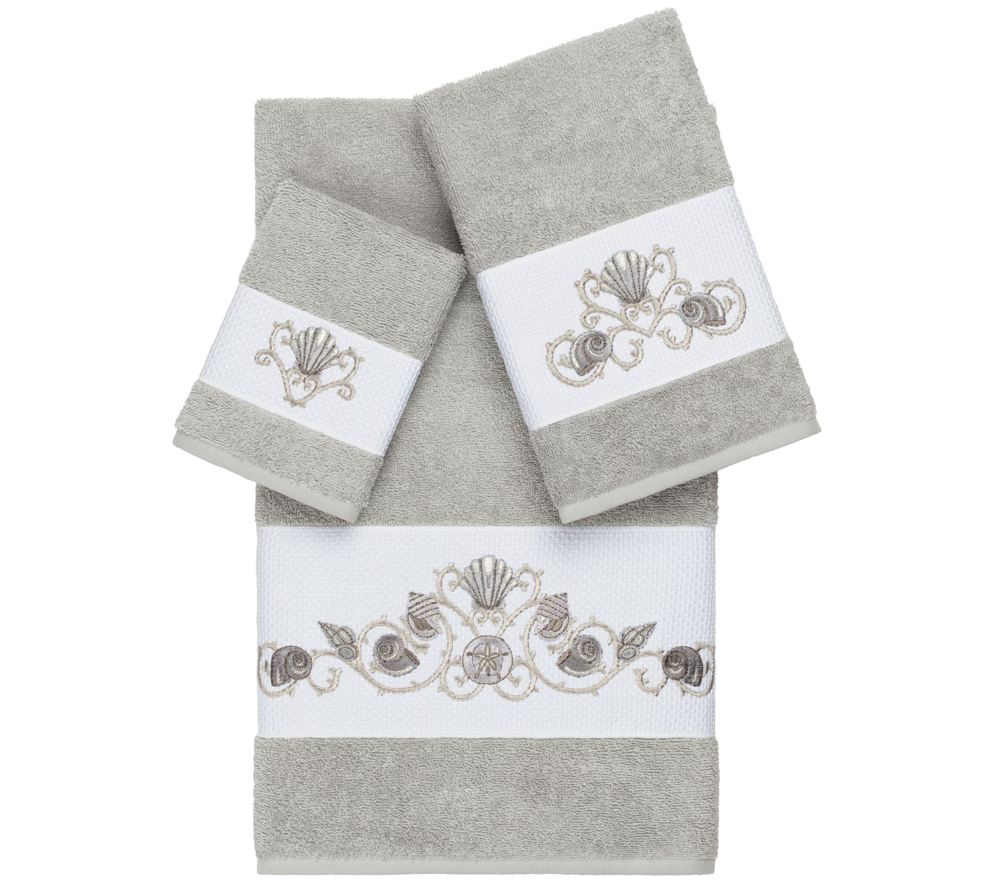 Linum Home Textiles Bella 3PC Embellished TowelSet