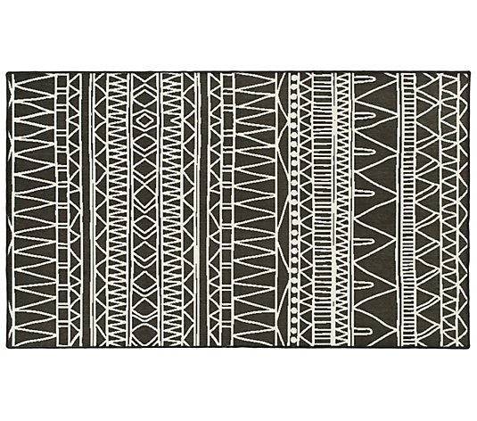 My Magic Carpet Washable Rug Chelsea Tribal Aztec Black 3x5