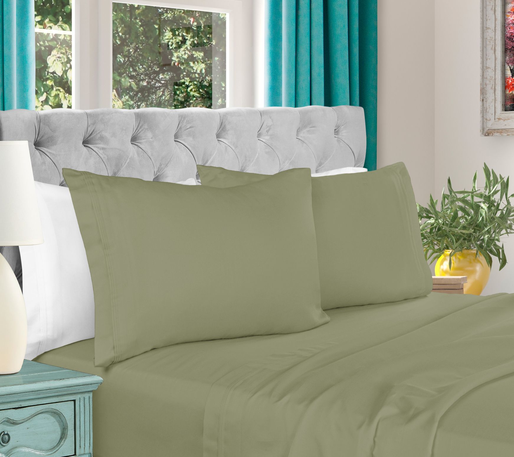 Superior 1000-TC Egyptian Cotton 4-PC Olympic Queen Sheet Set