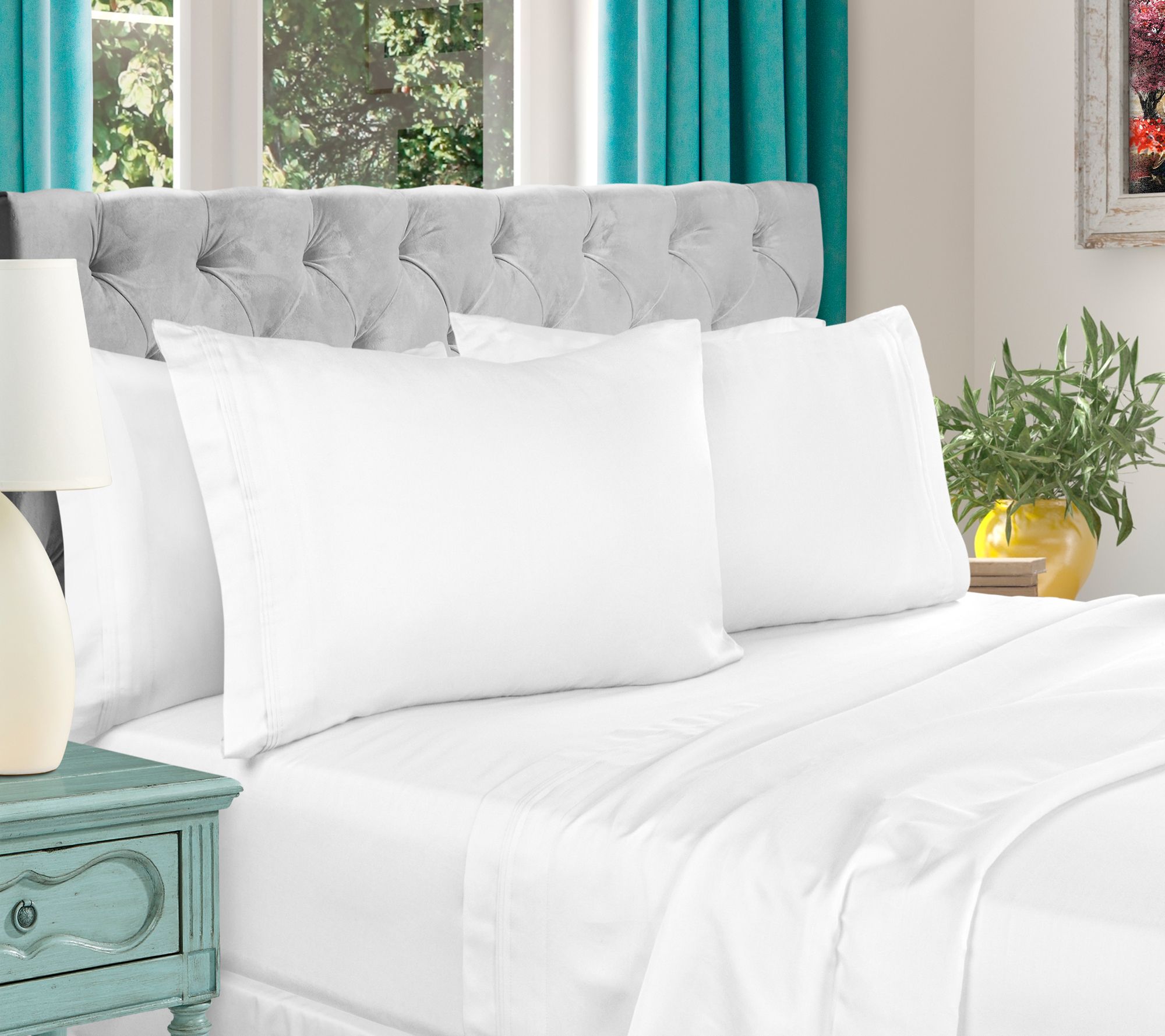 Superior 1000-TC Egyptian Cotton 4-PC Olympic Queen Sheet Set