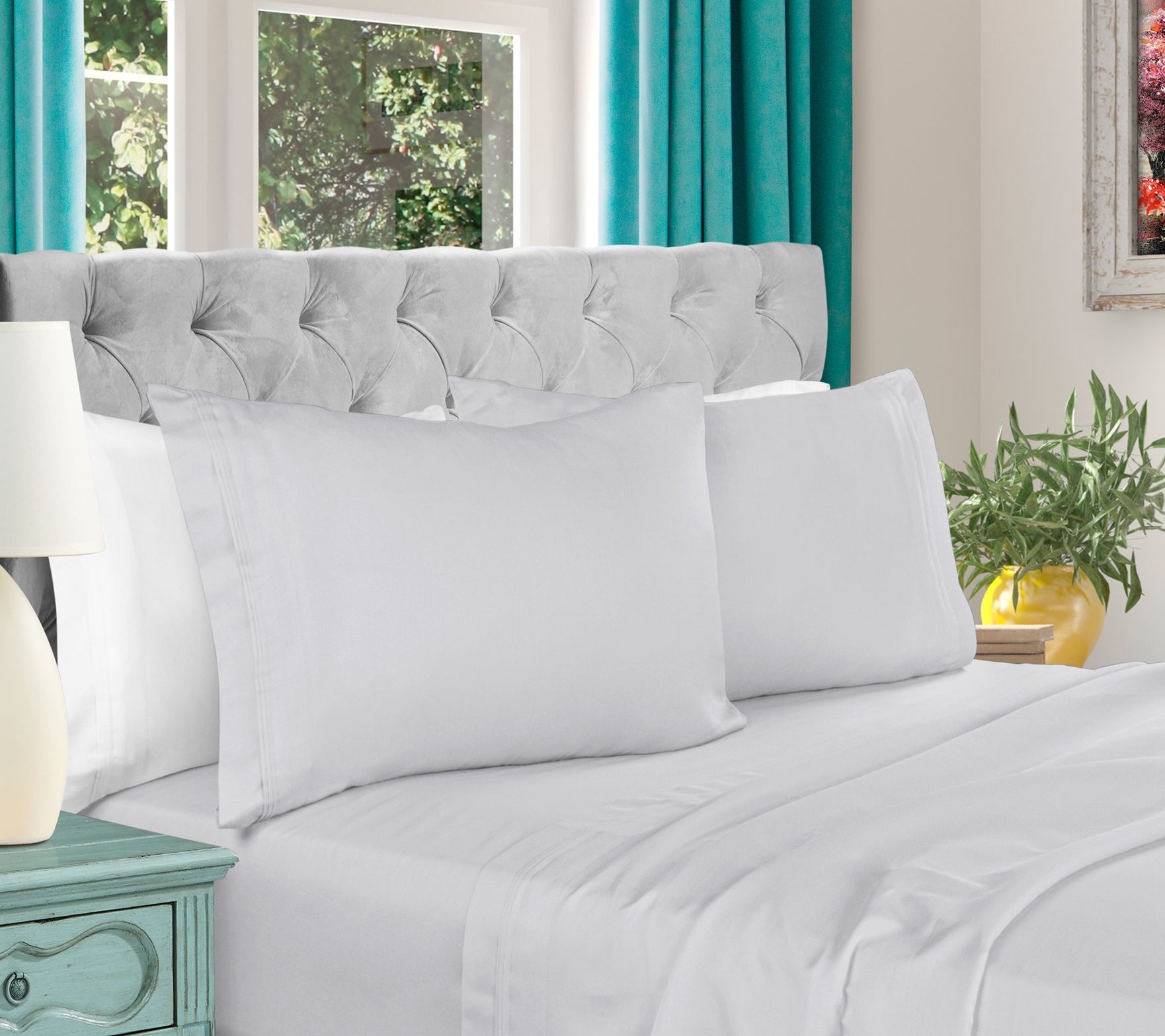 Superior 1000-TC Egyptian Cotton 4-PC Olympic Queen Sheet Set