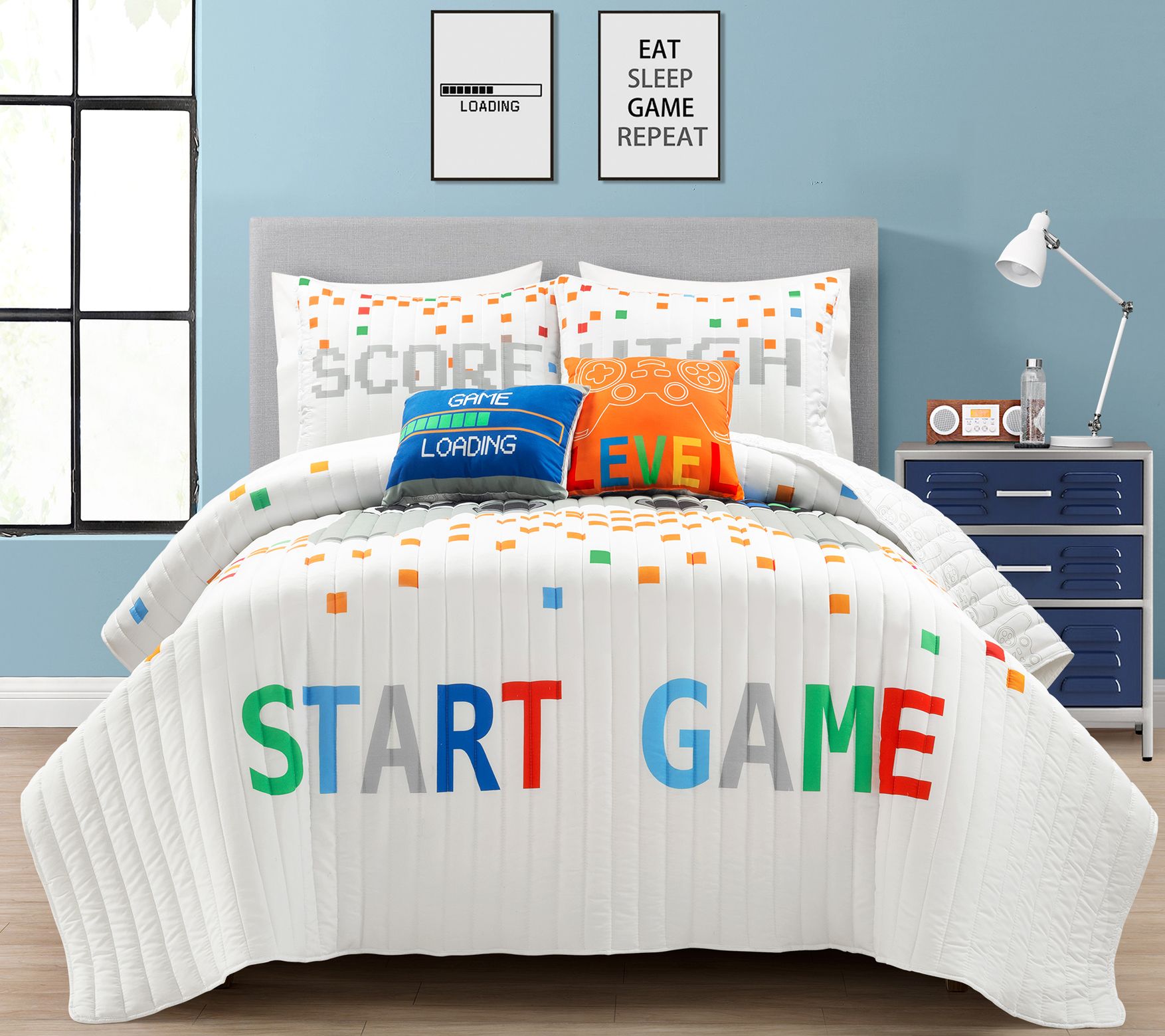 Video Games Ove rsized Quilt 5P c  Full/Queen b y Lush Decor