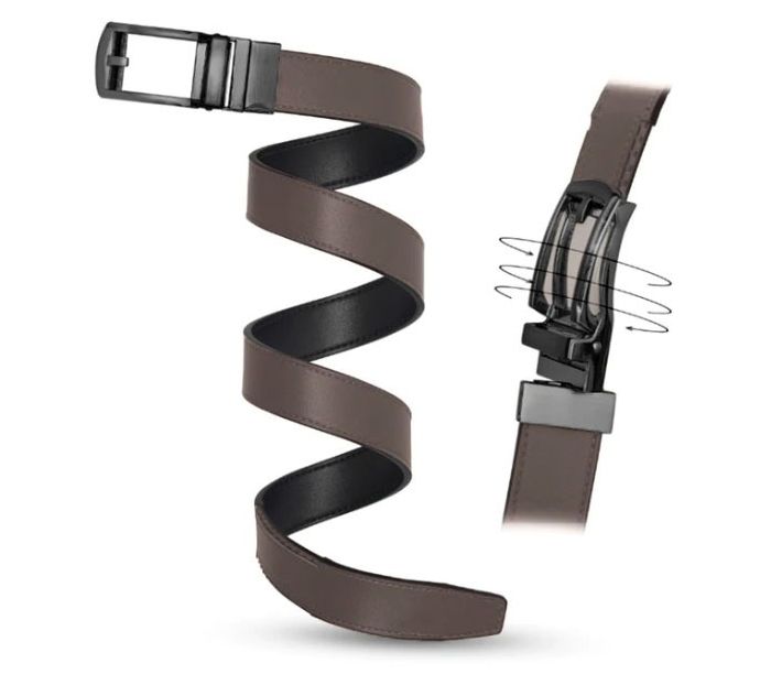Genuine Leather Belts for Men Reversible Ratchet Belt with