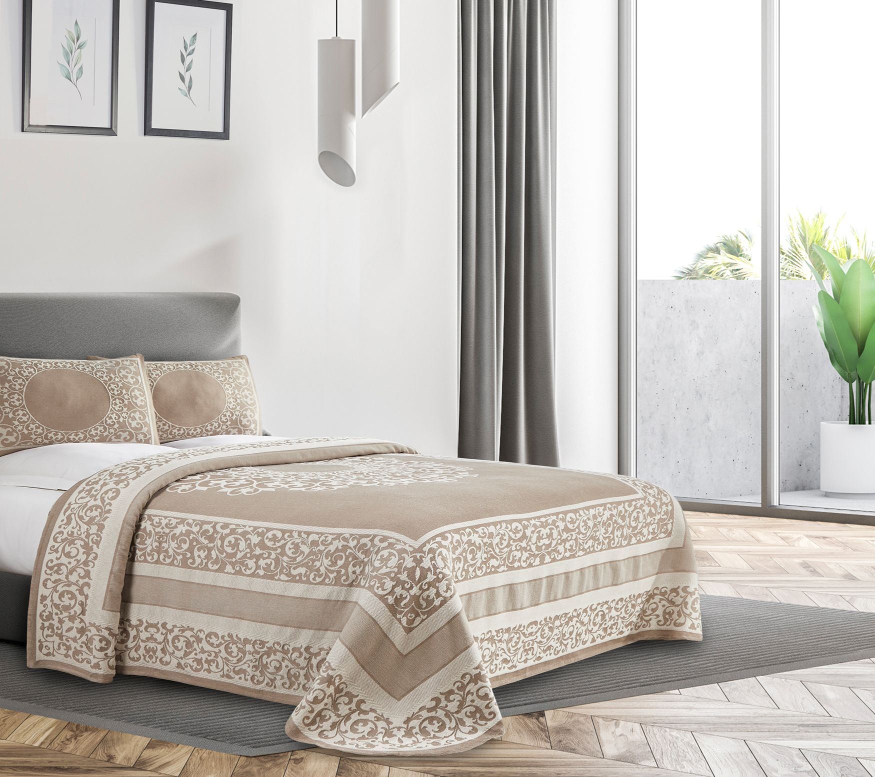 Superior Boho Mandala Cotton Blend Woven Bedspr ead Set, Queen