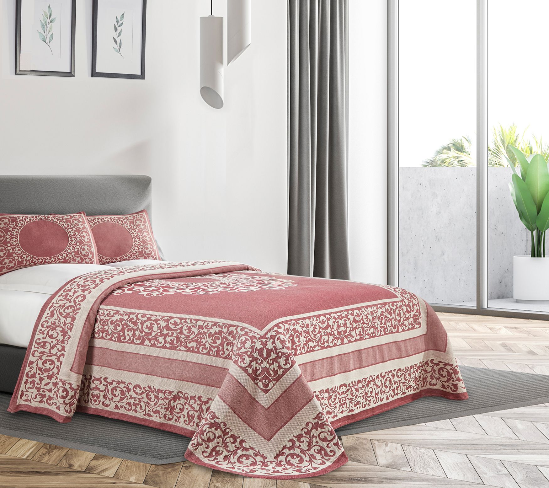 Superior Boho Mandala Cotton Blend Woven Bedspr ead Set, Queen